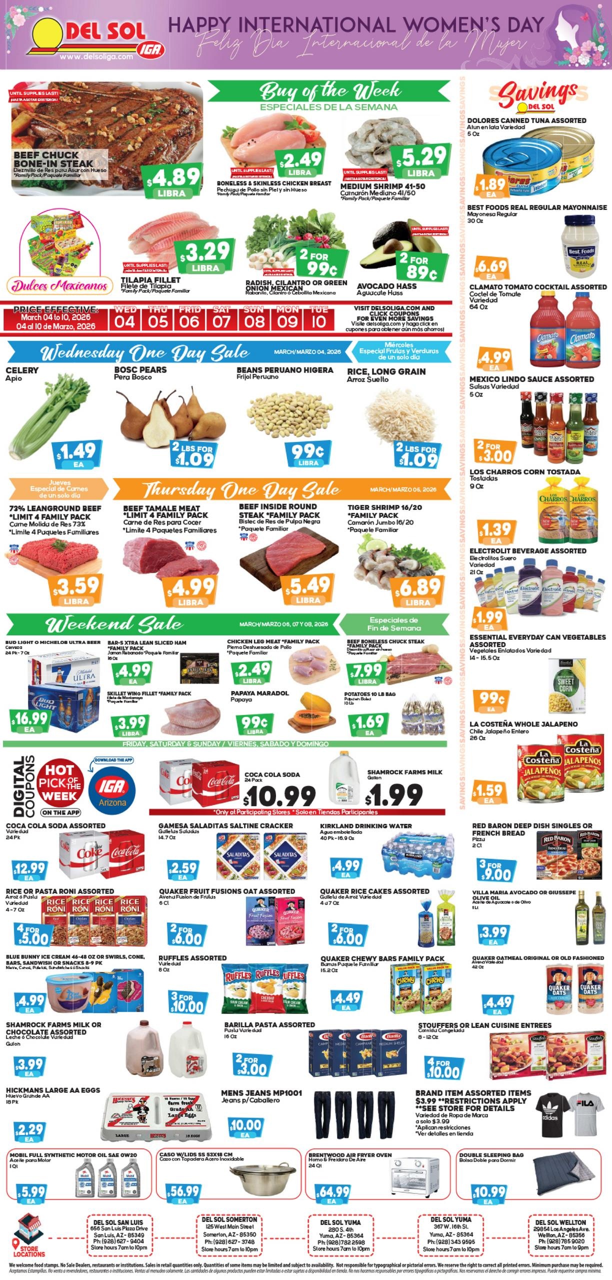 Del Sol IGA weekly ad page 1