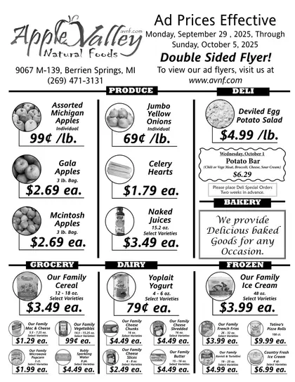 Apple Valley Natural Foods Indexed Weekly