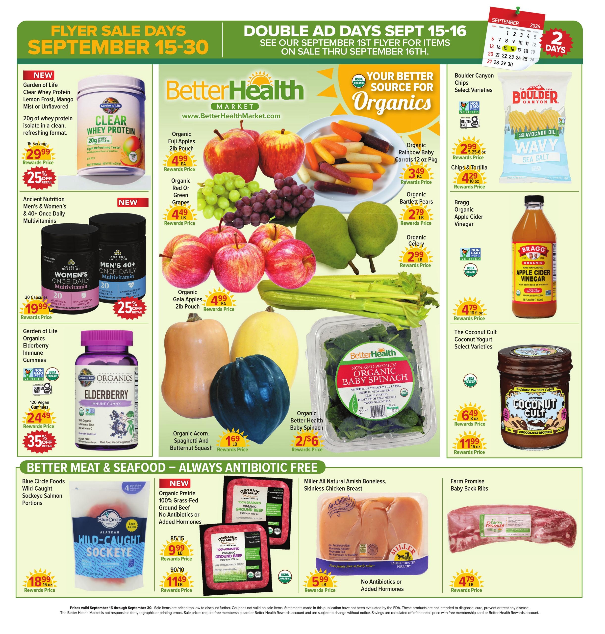 Better Health Market weekly ad page 1