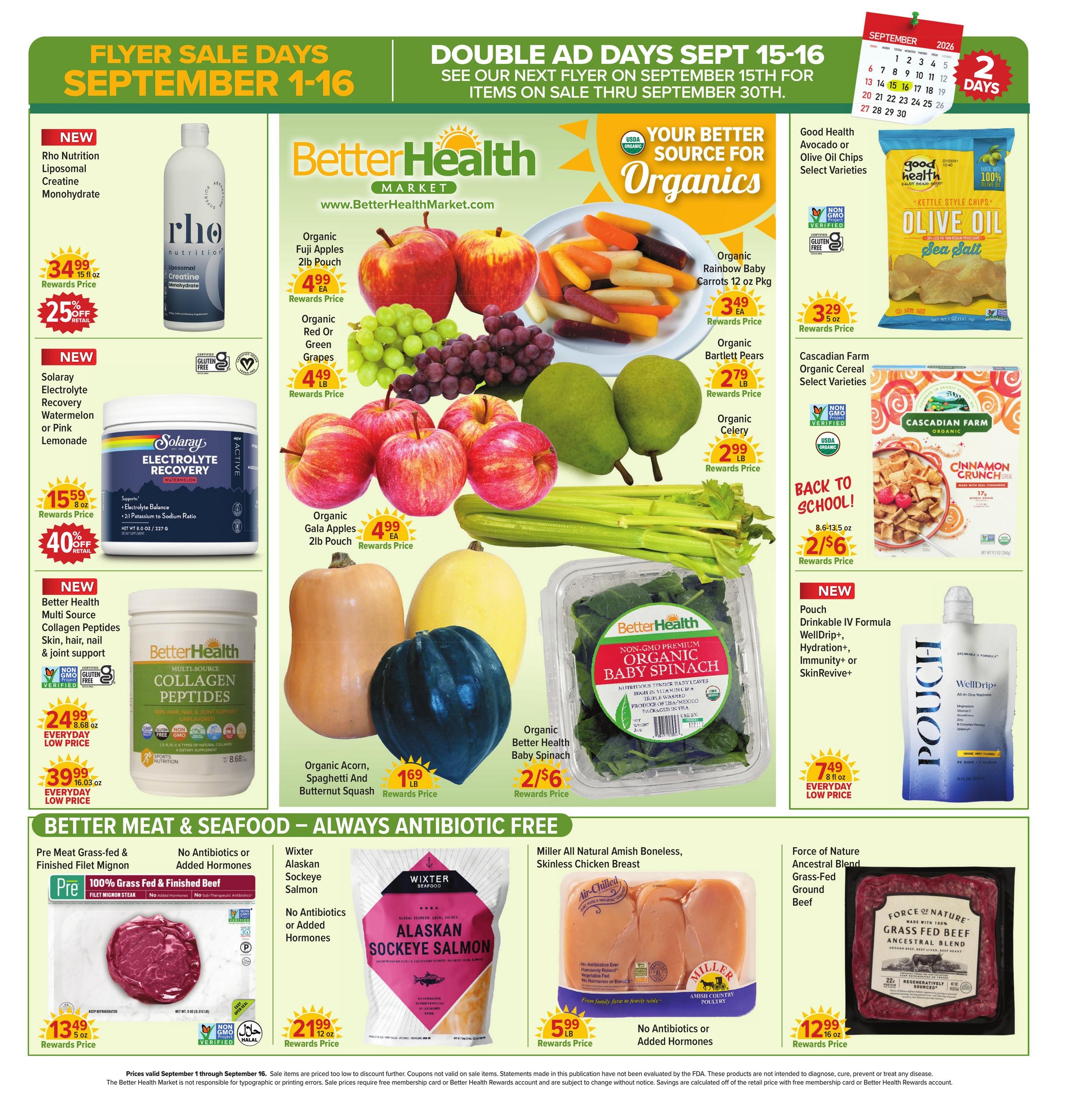 Better Health Market weekly ad page 1