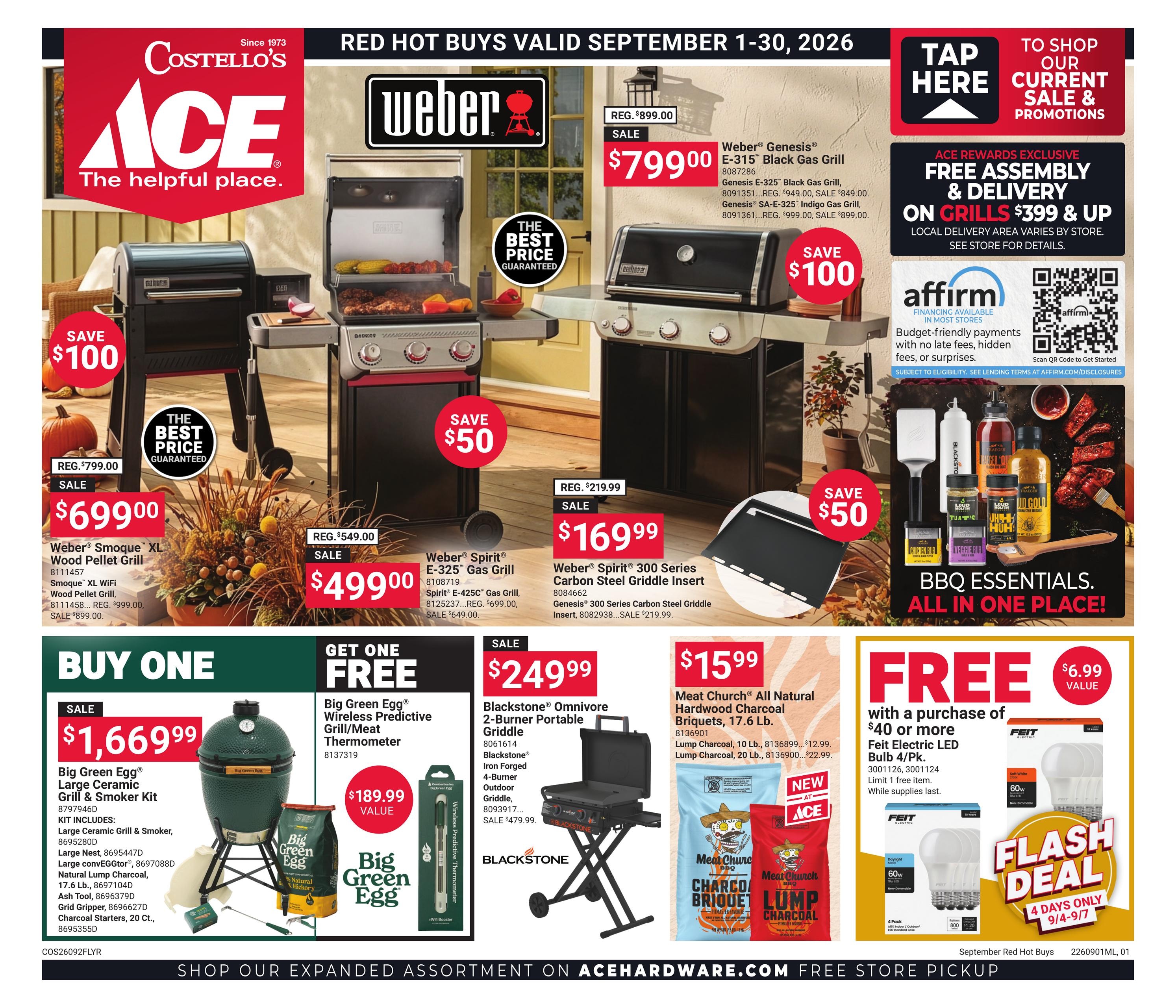 Costello's Ace weekly ad page 1