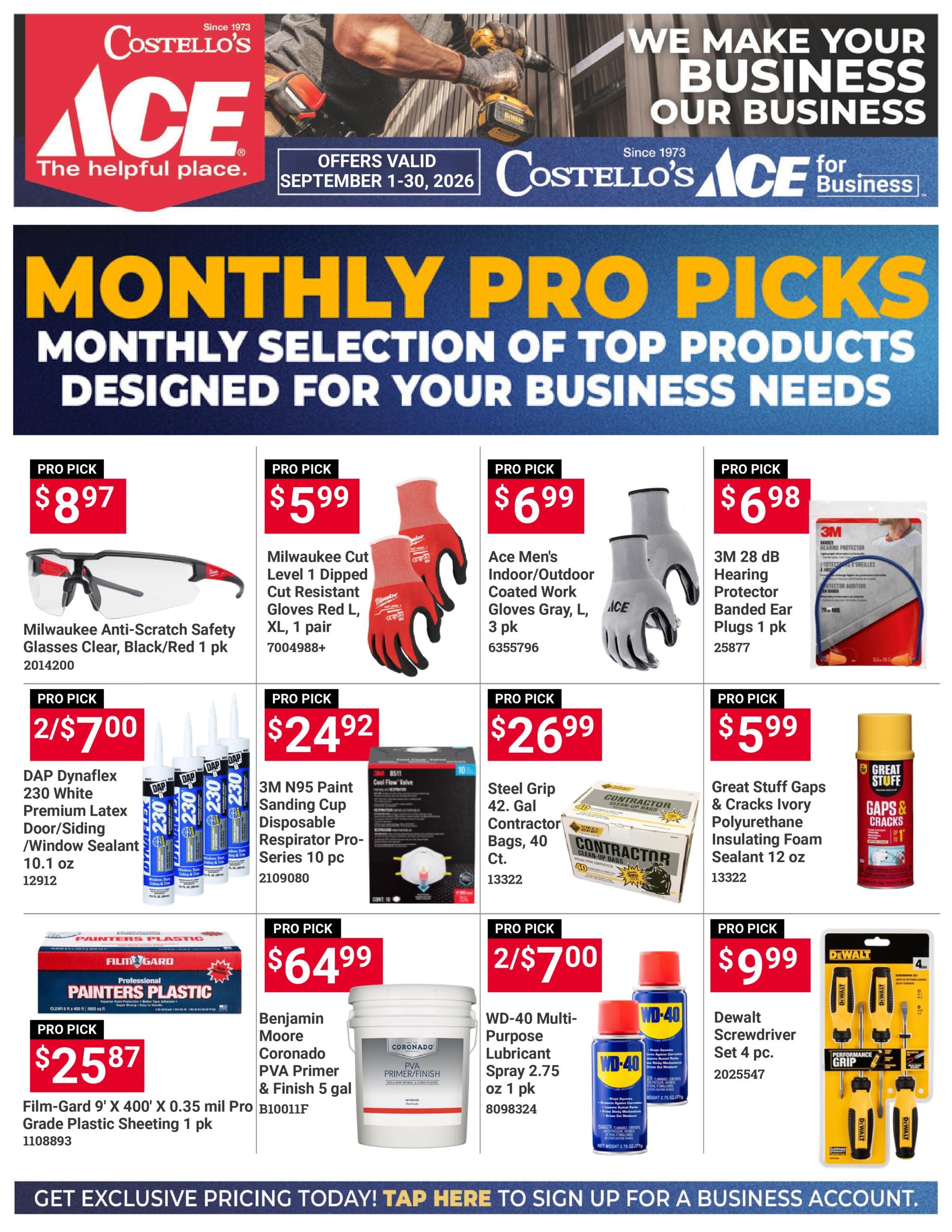 Costello's Ace weekly ad page 1