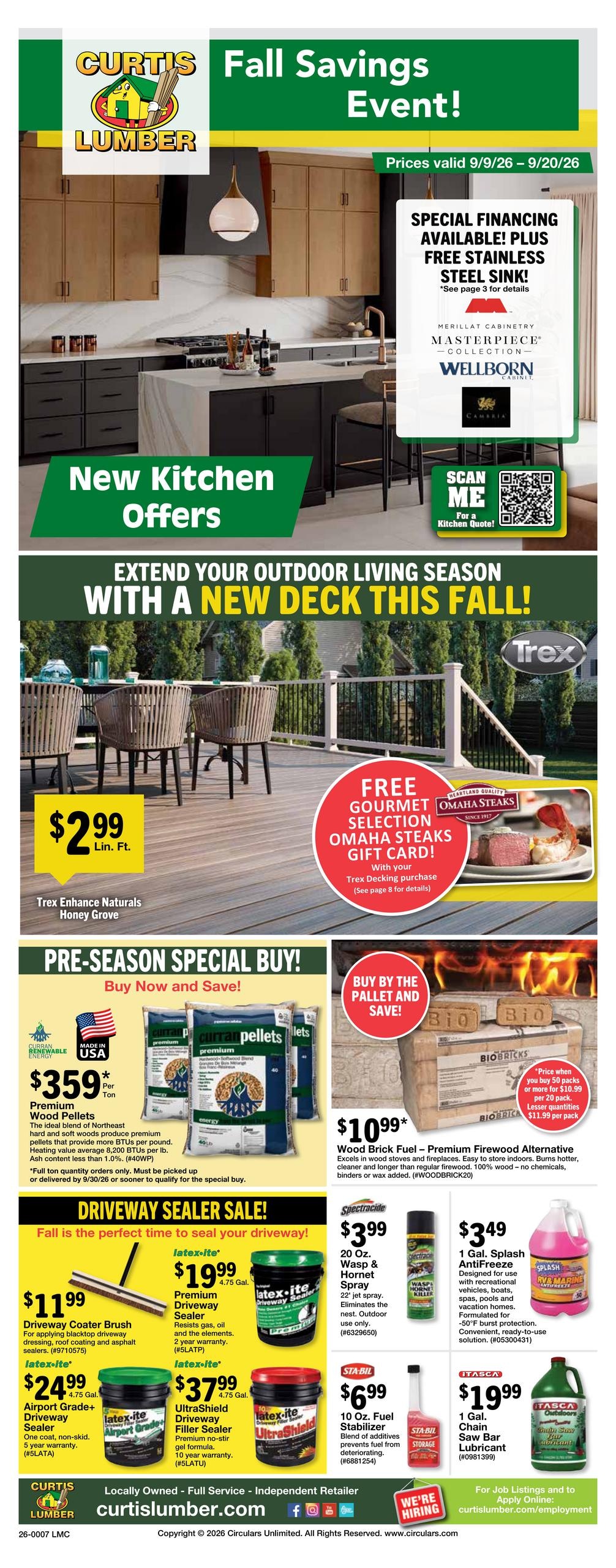 Curtis Lumber weekly ad page 1