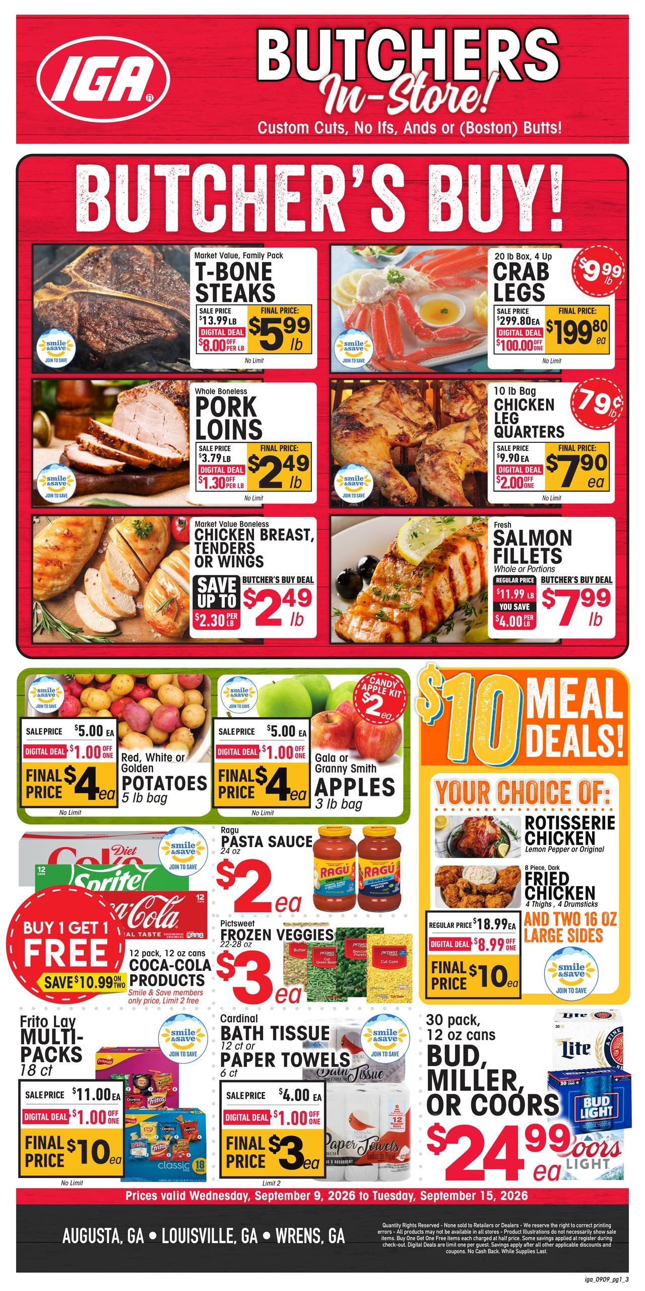 IGA Southeast weekly ad page 1