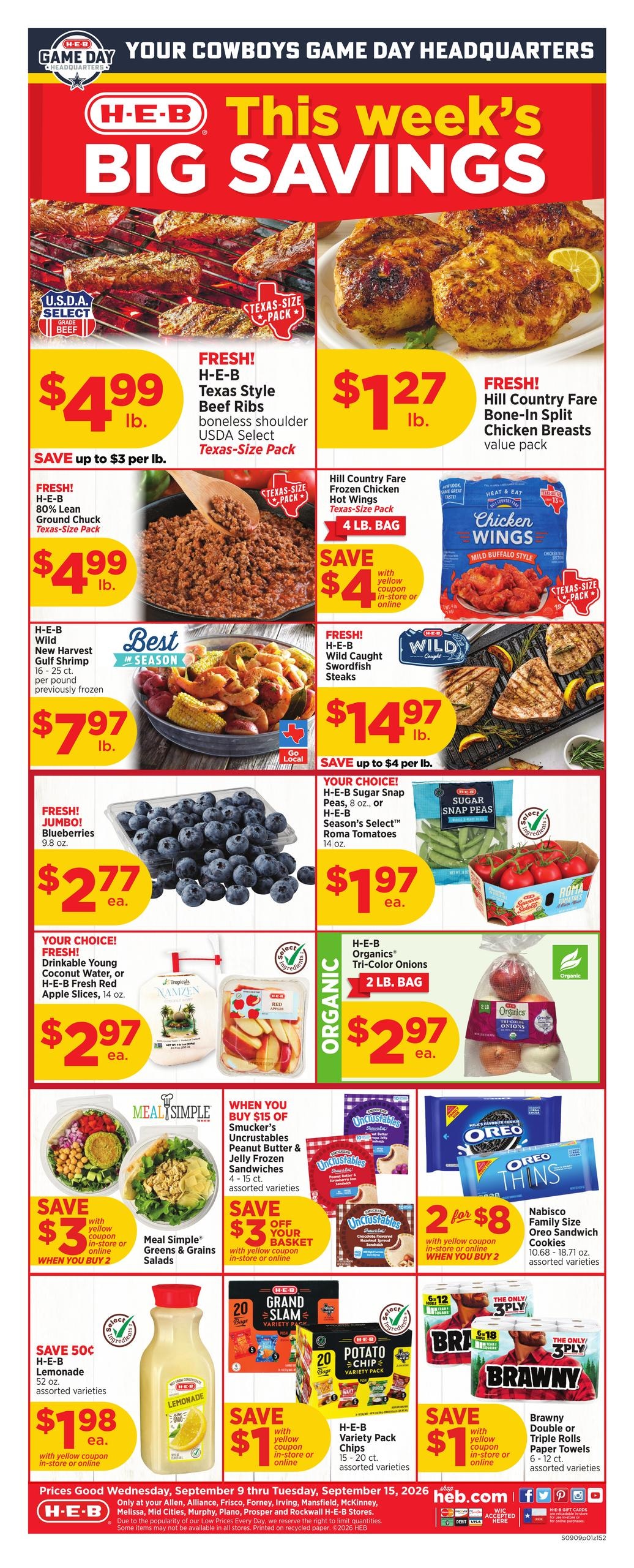 H-E-B weekly ad page 1