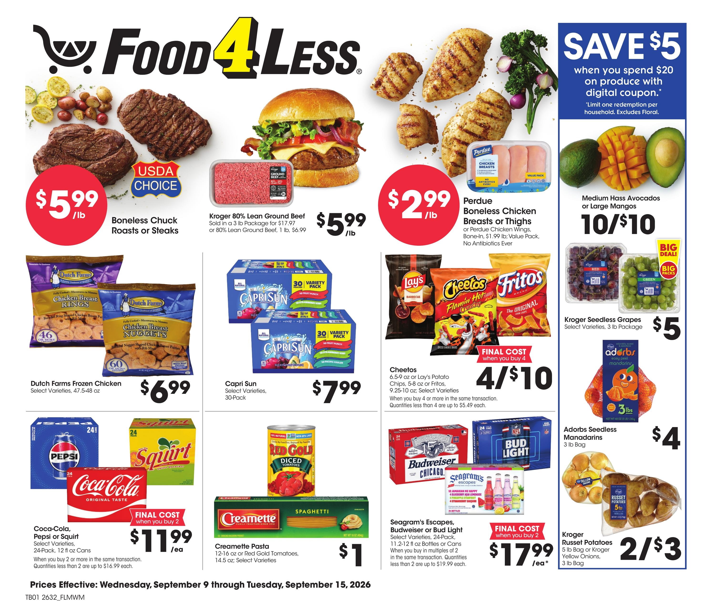 Food 4 Less weekly ad page 1