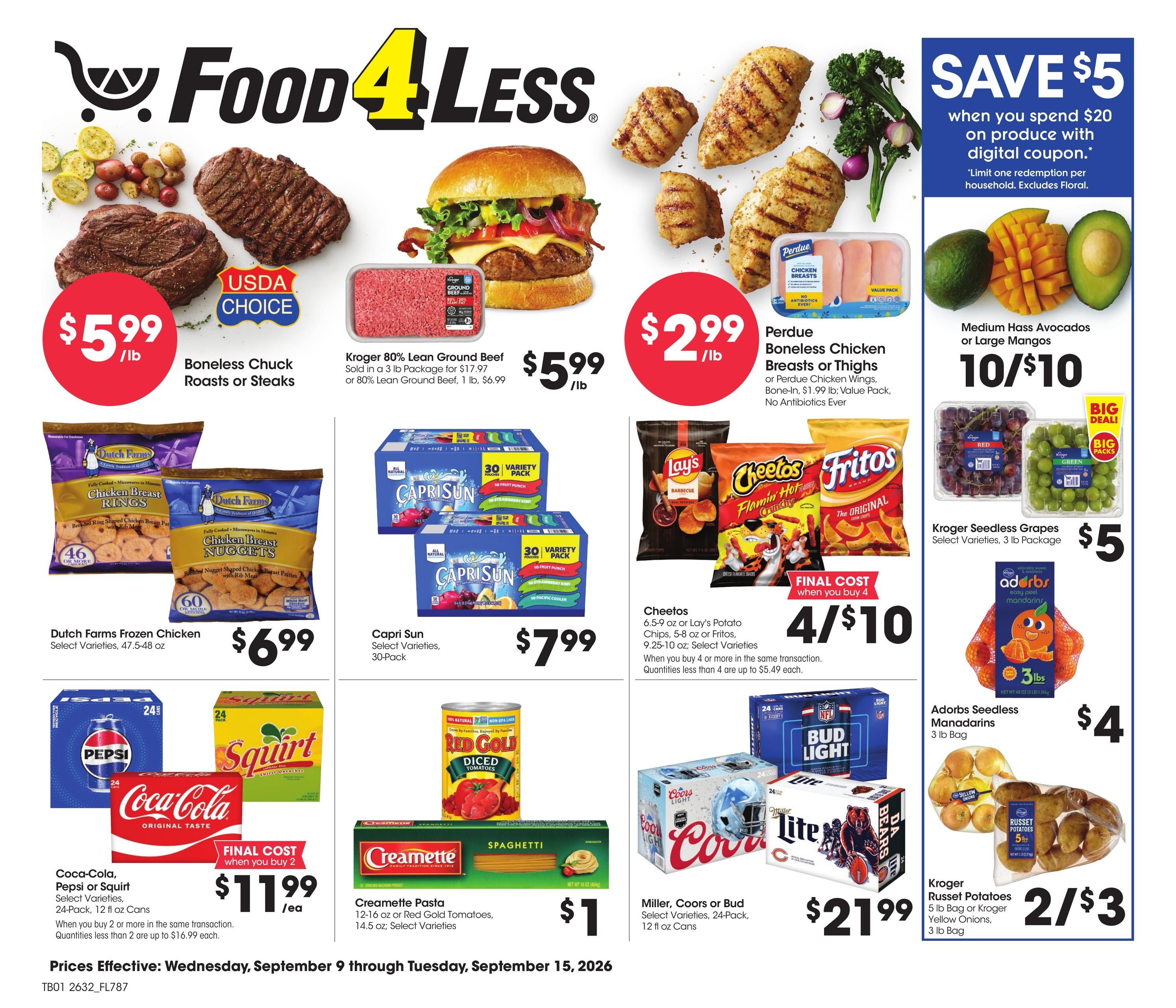 Food 4 Less weekly ad page 1