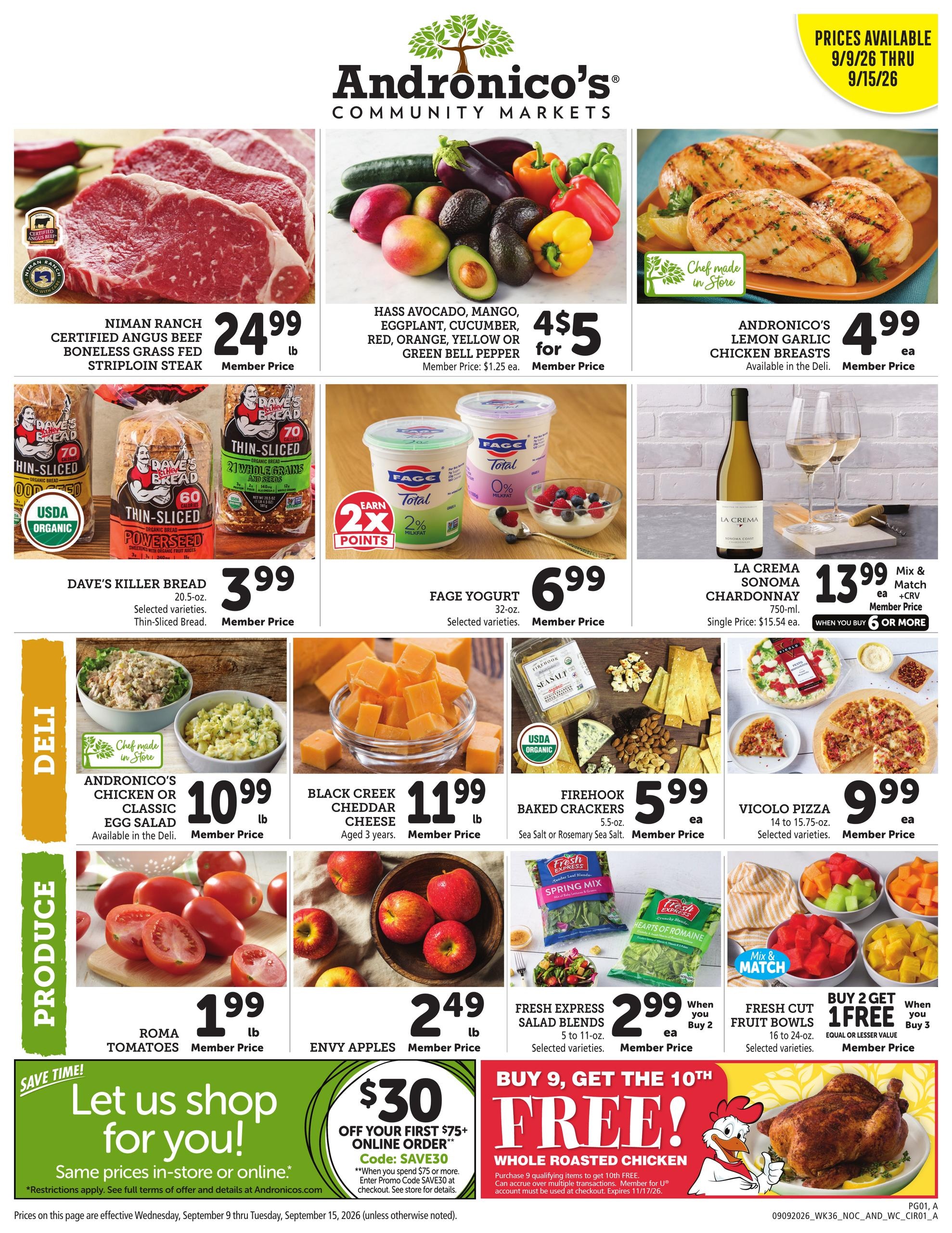 Andronico's Community Markets weekly ad page 1