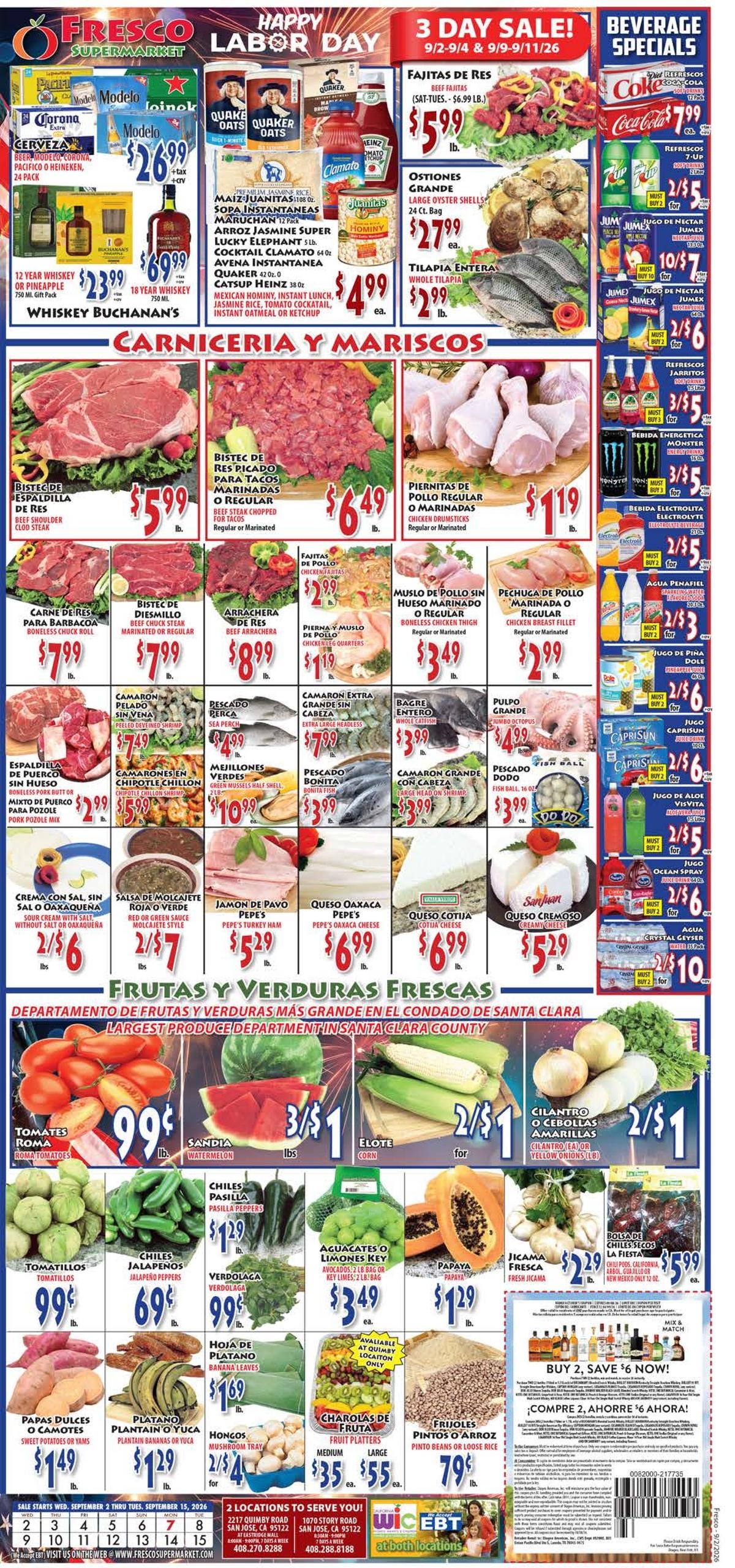 Fresco Supermarket weekly ad page 1