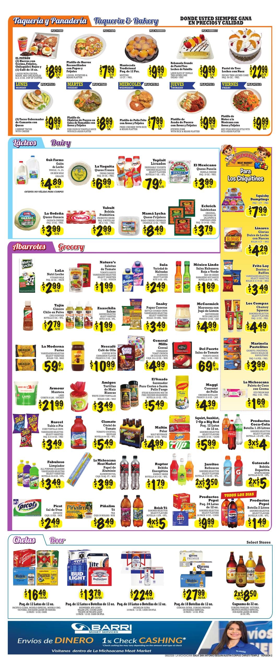 La Michoacana Meat Market weekly ad page 2