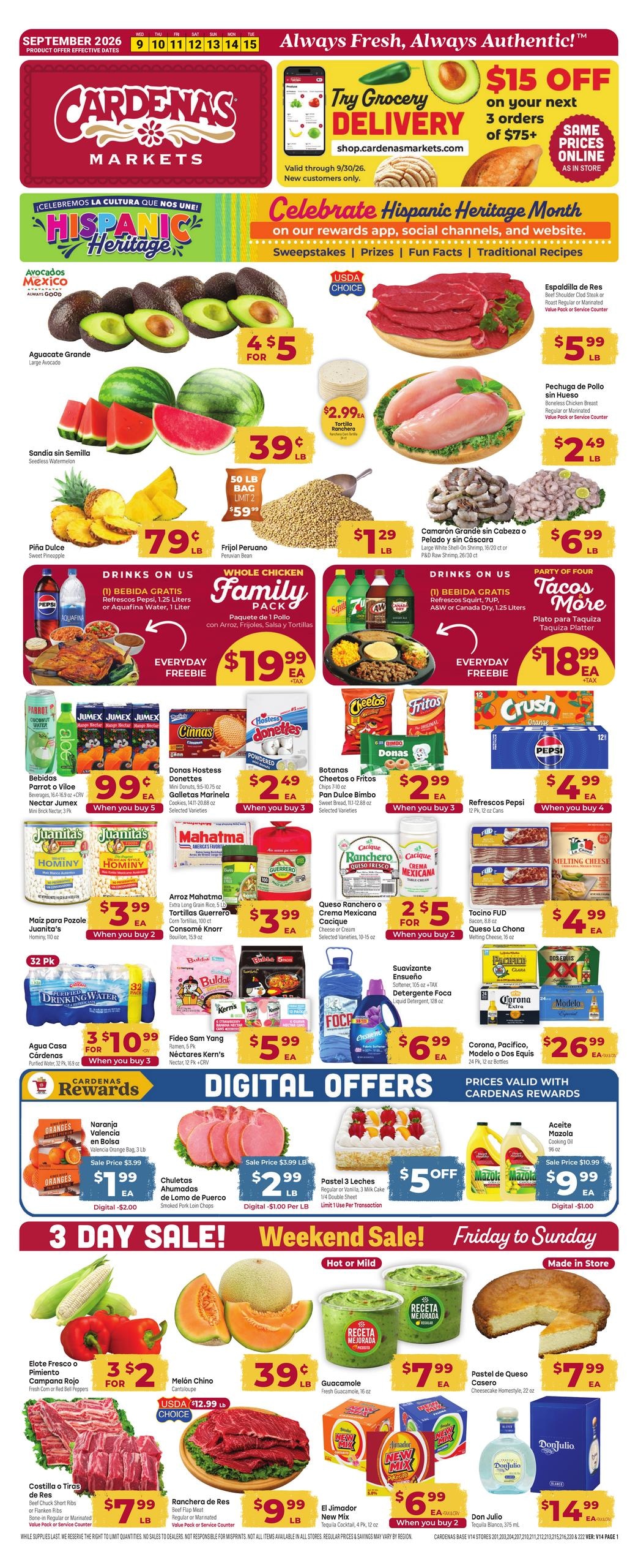 Cardenas Markets weekly ad page 1