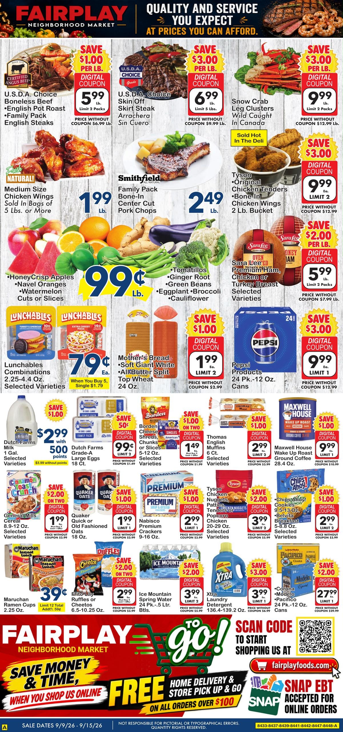 Fairplay Foods weekly ad page 1