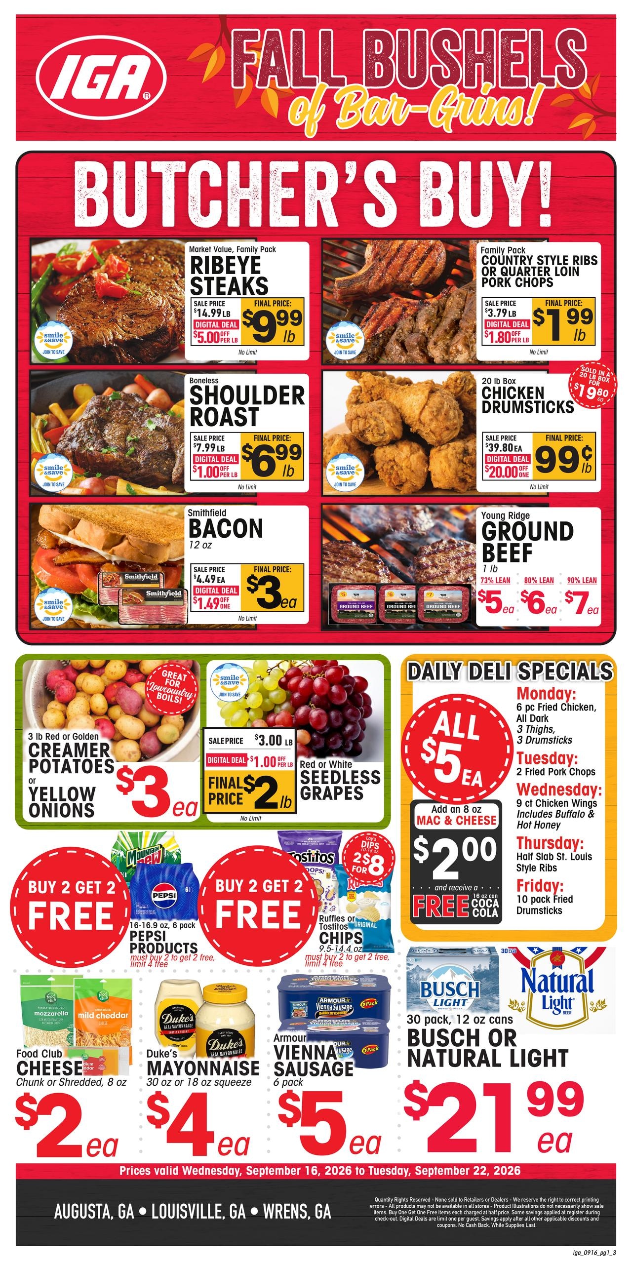 IGA Southeast weekly ad page 1