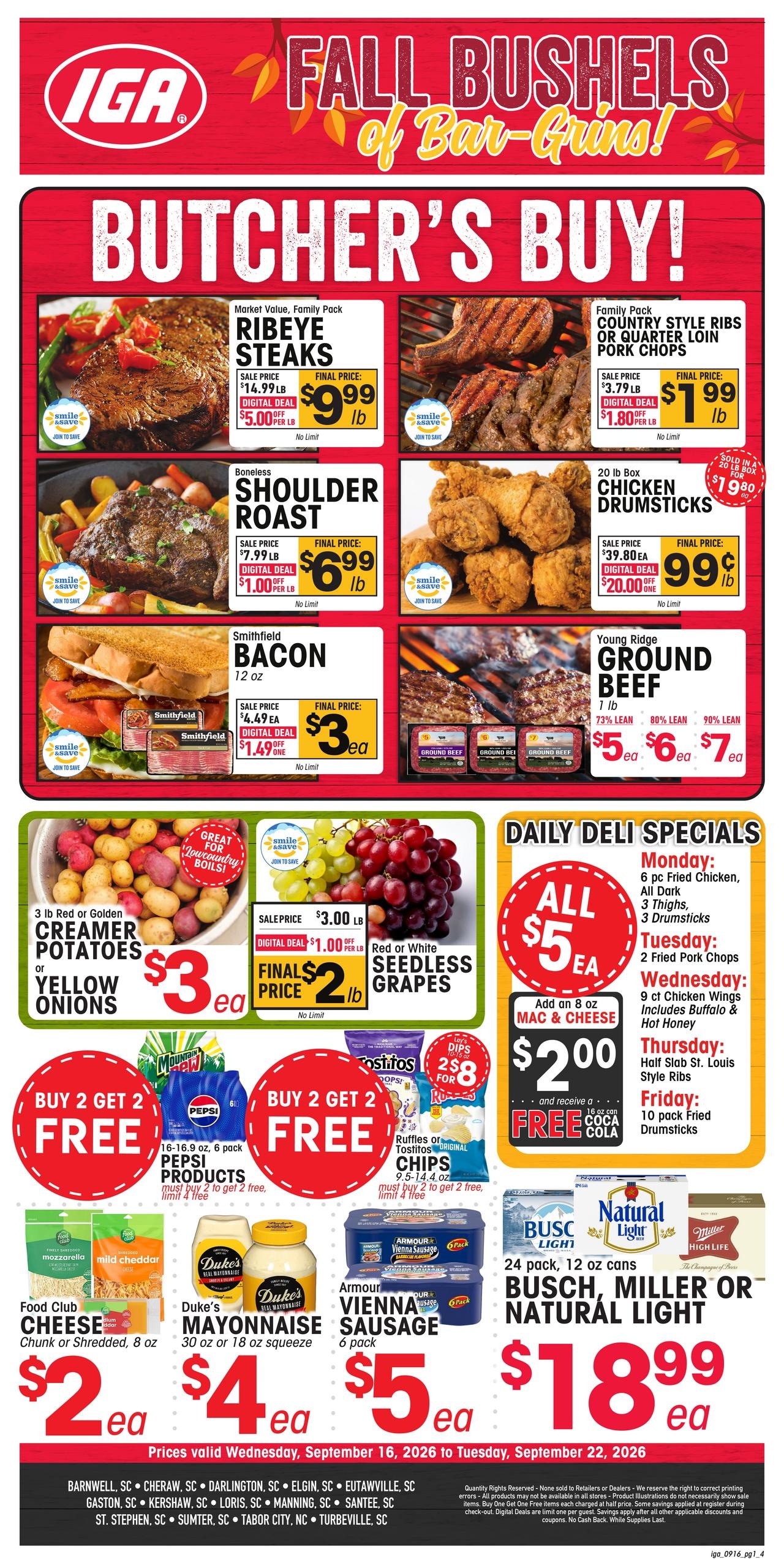 IGA Southeast weekly ad page 1