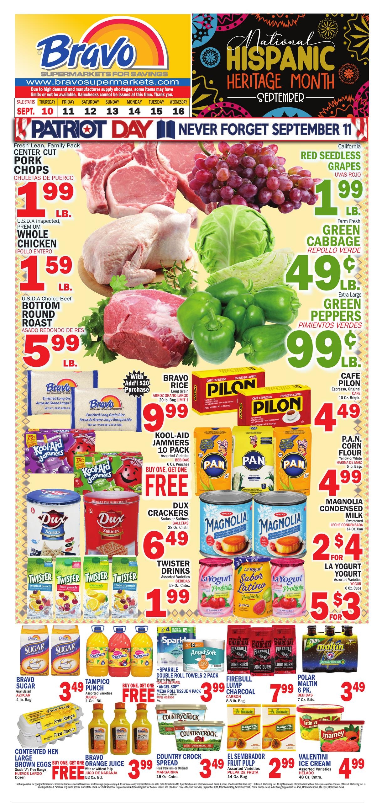 Bravo Supermarket weekly ad page 1