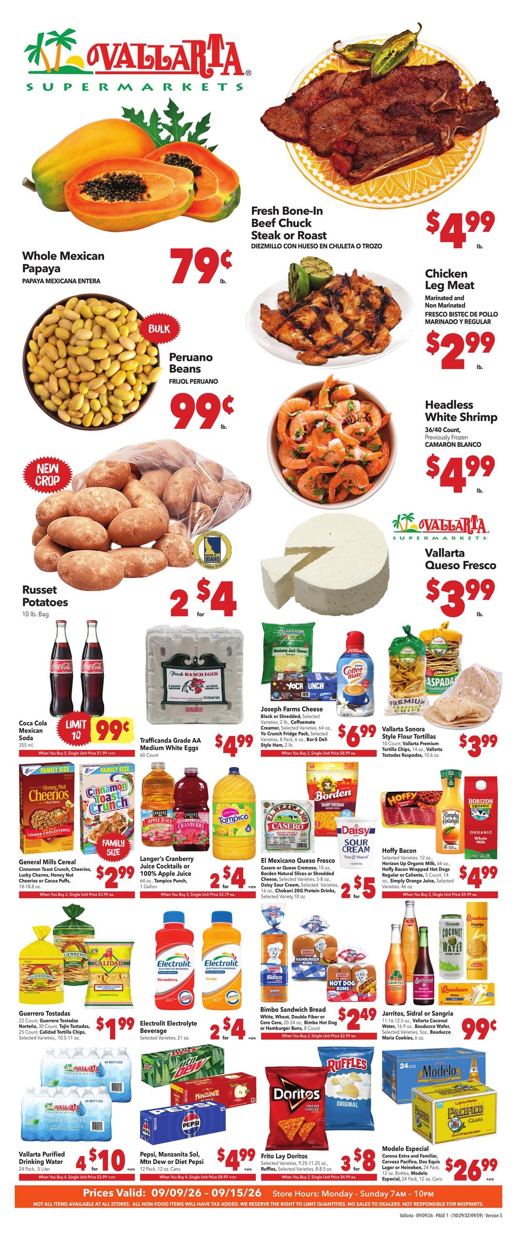 Vallarta Supermarkets weekly ad page 1