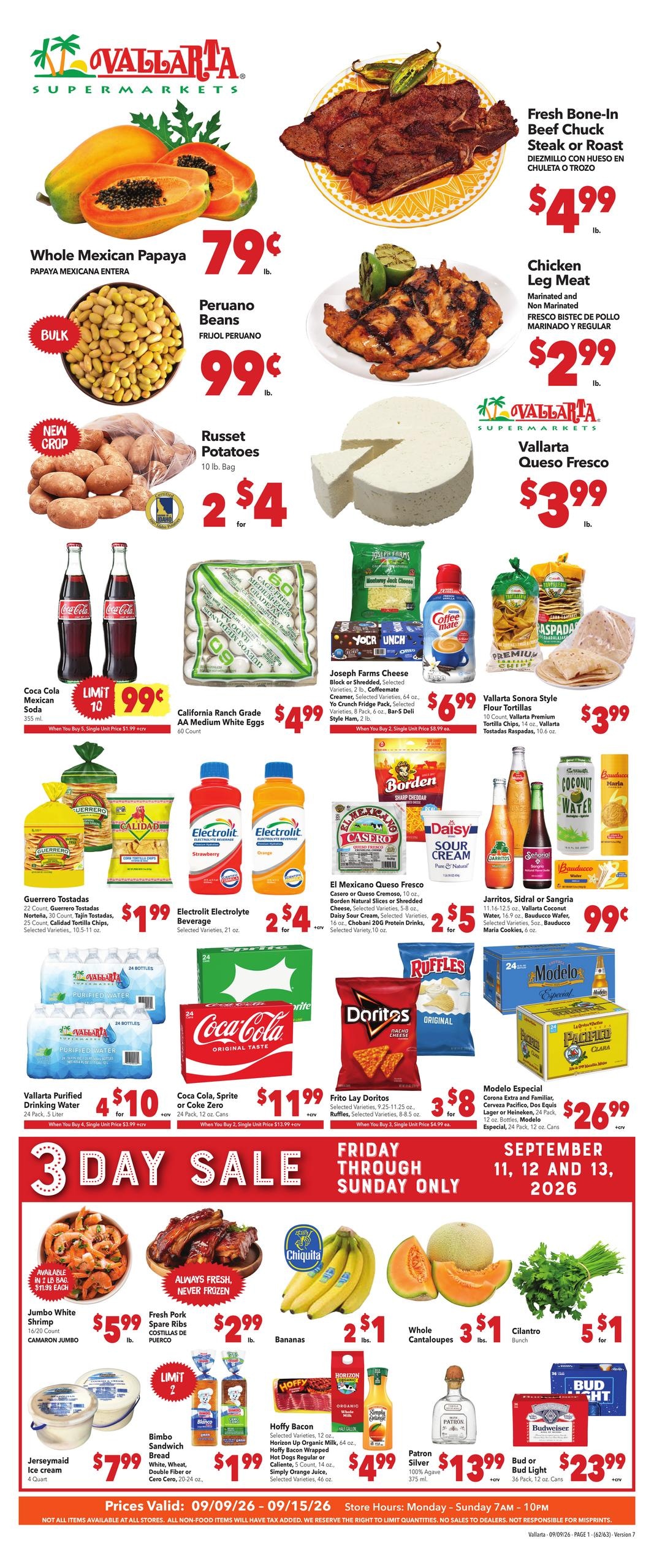 Vallarta Supermarkets weekly ad page 1
