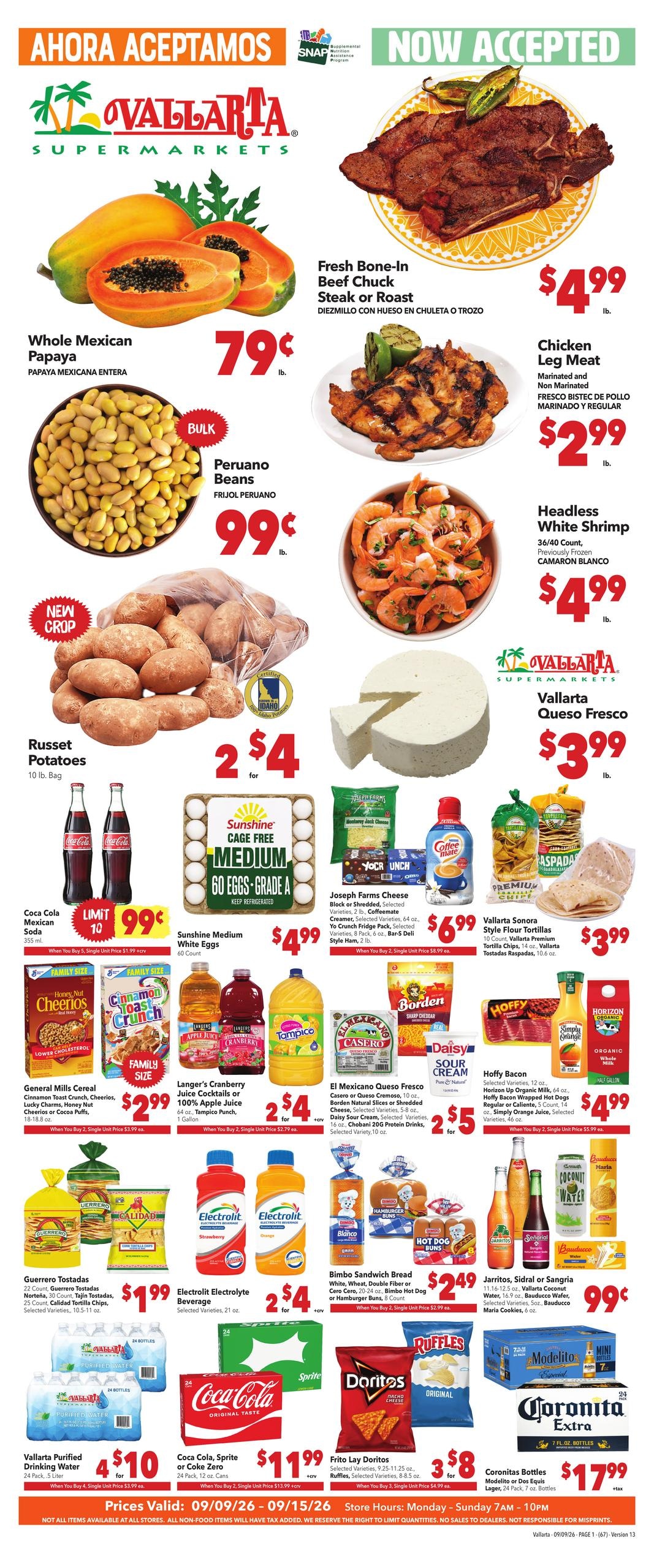 Vallarta Supermarkets weekly ad page 1