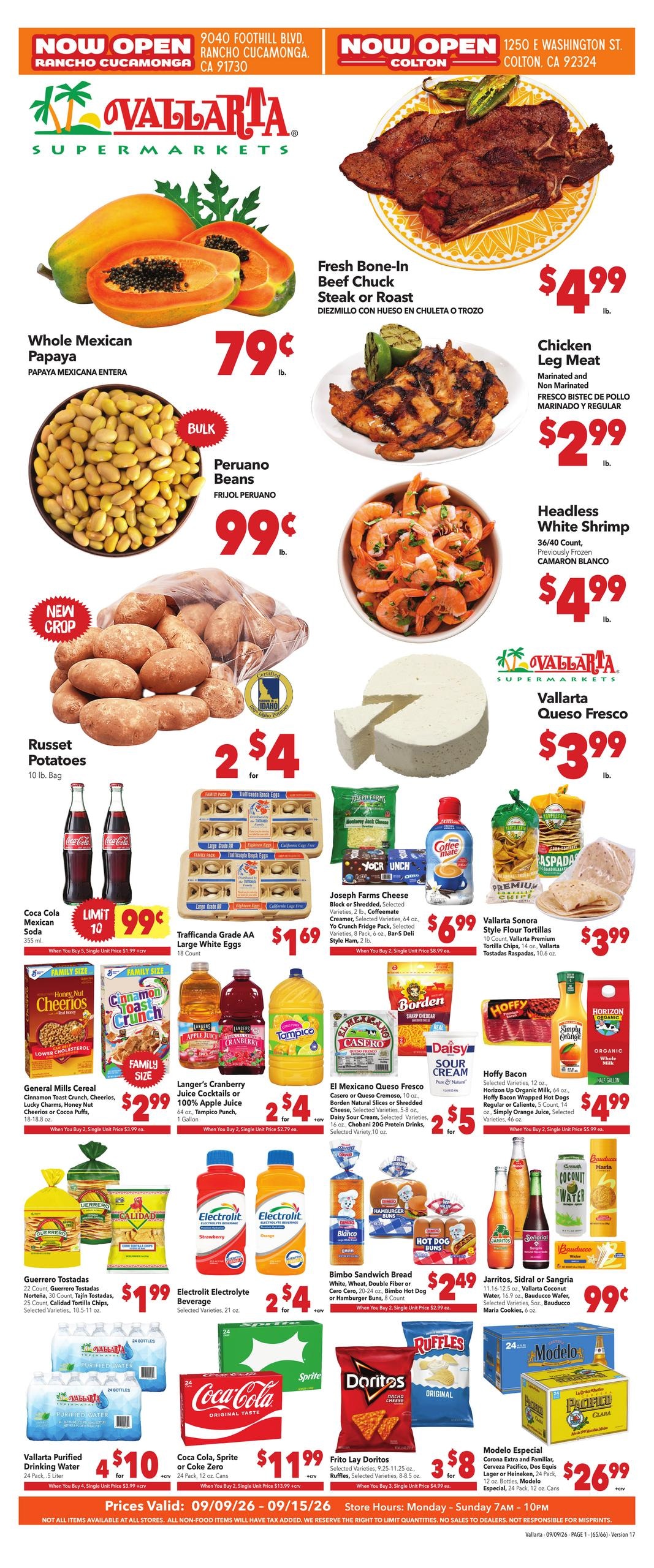 Vallarta Supermarkets weekly ad page 1