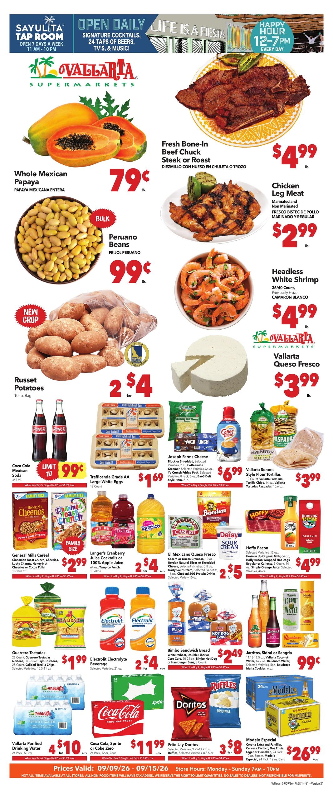 Vallarta Supermarkets weekly ad page 1