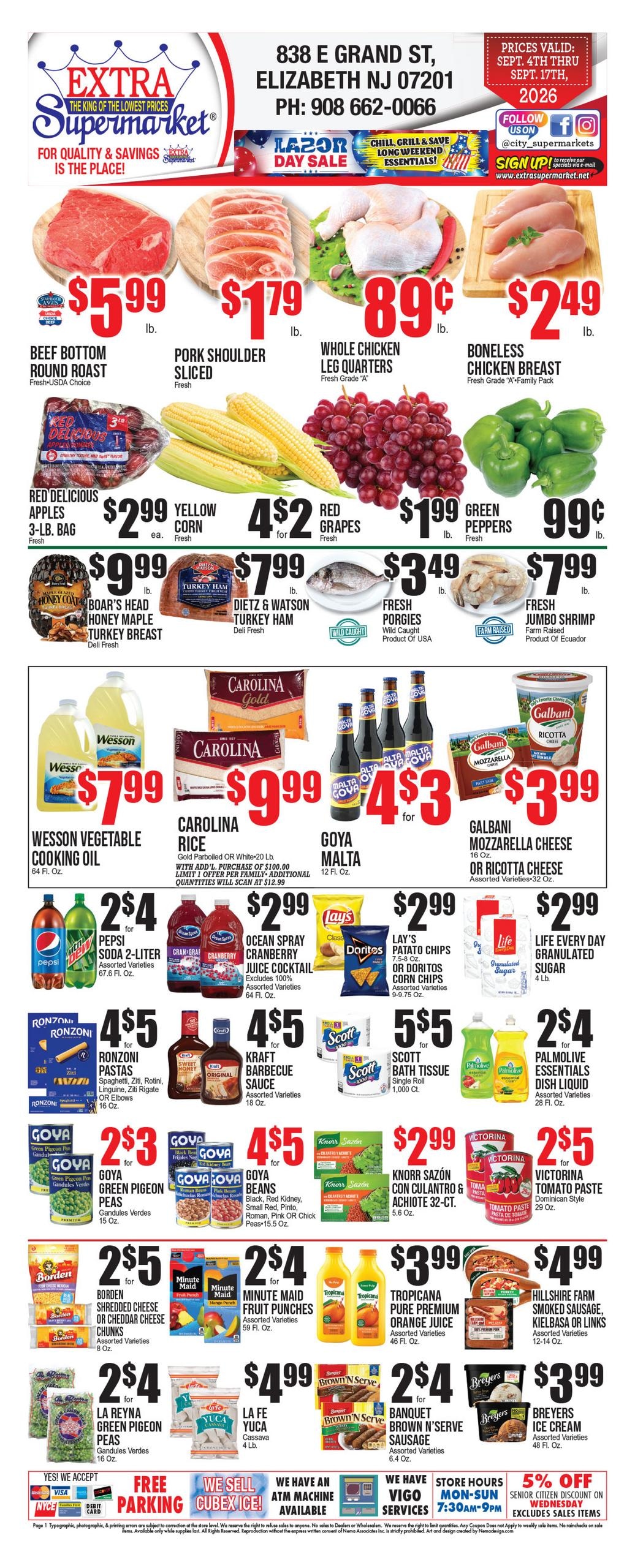 Extra Supermarket weekly ad page 1