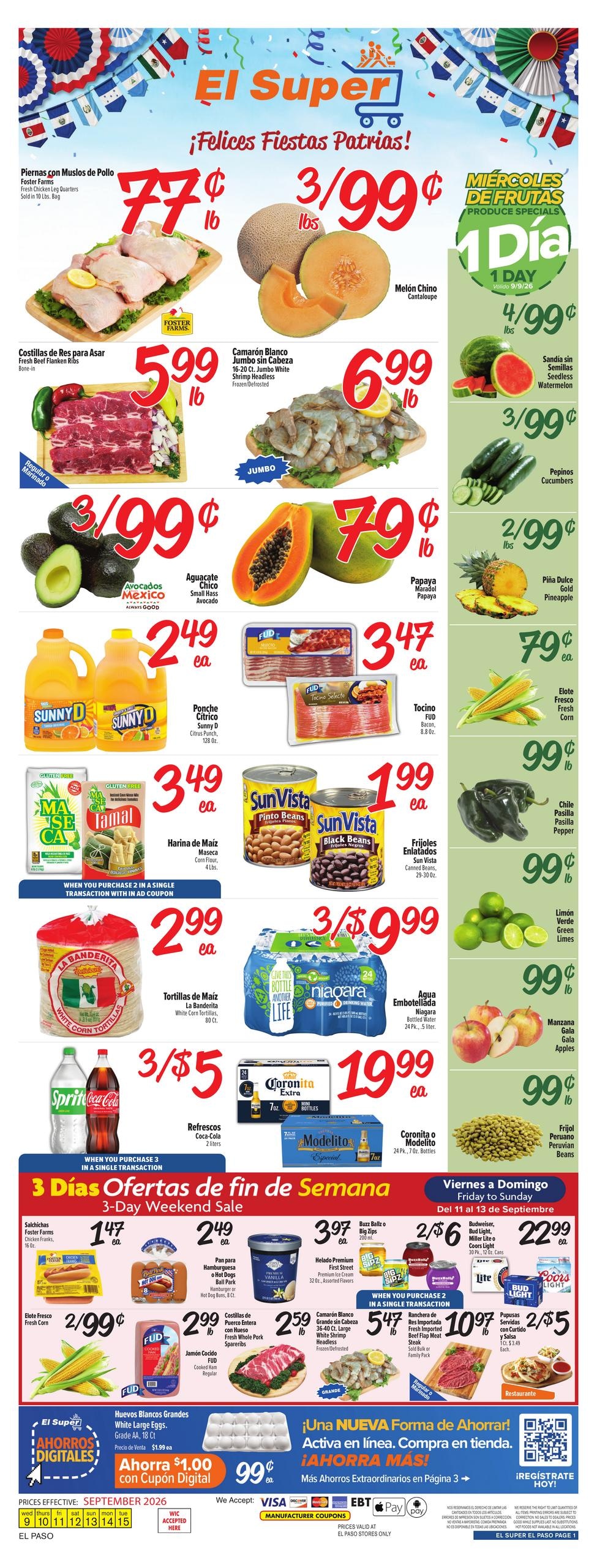 El Super weekly ad page 1