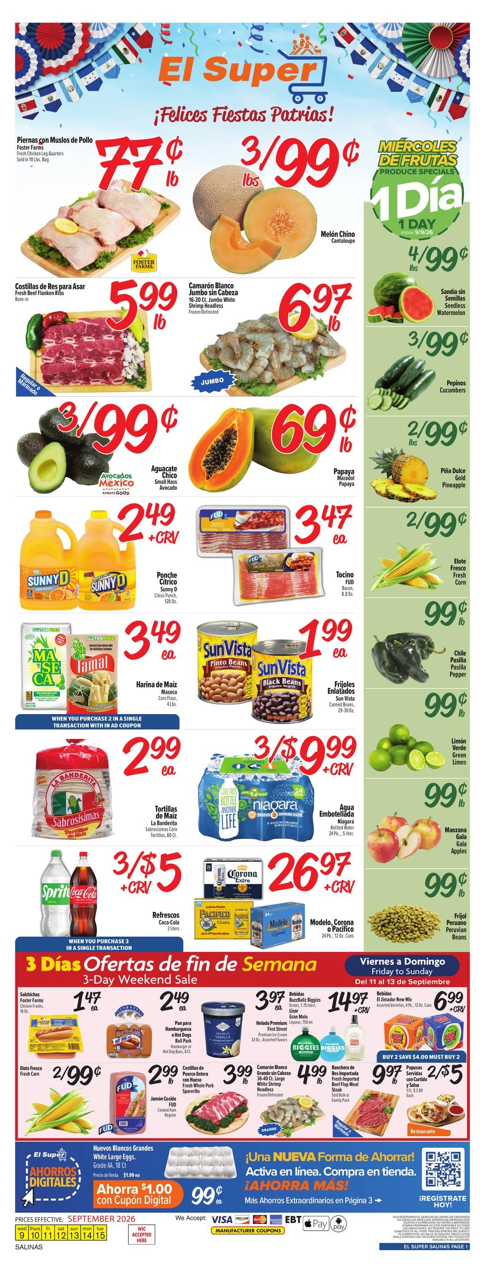 El Super weekly ad page 1
