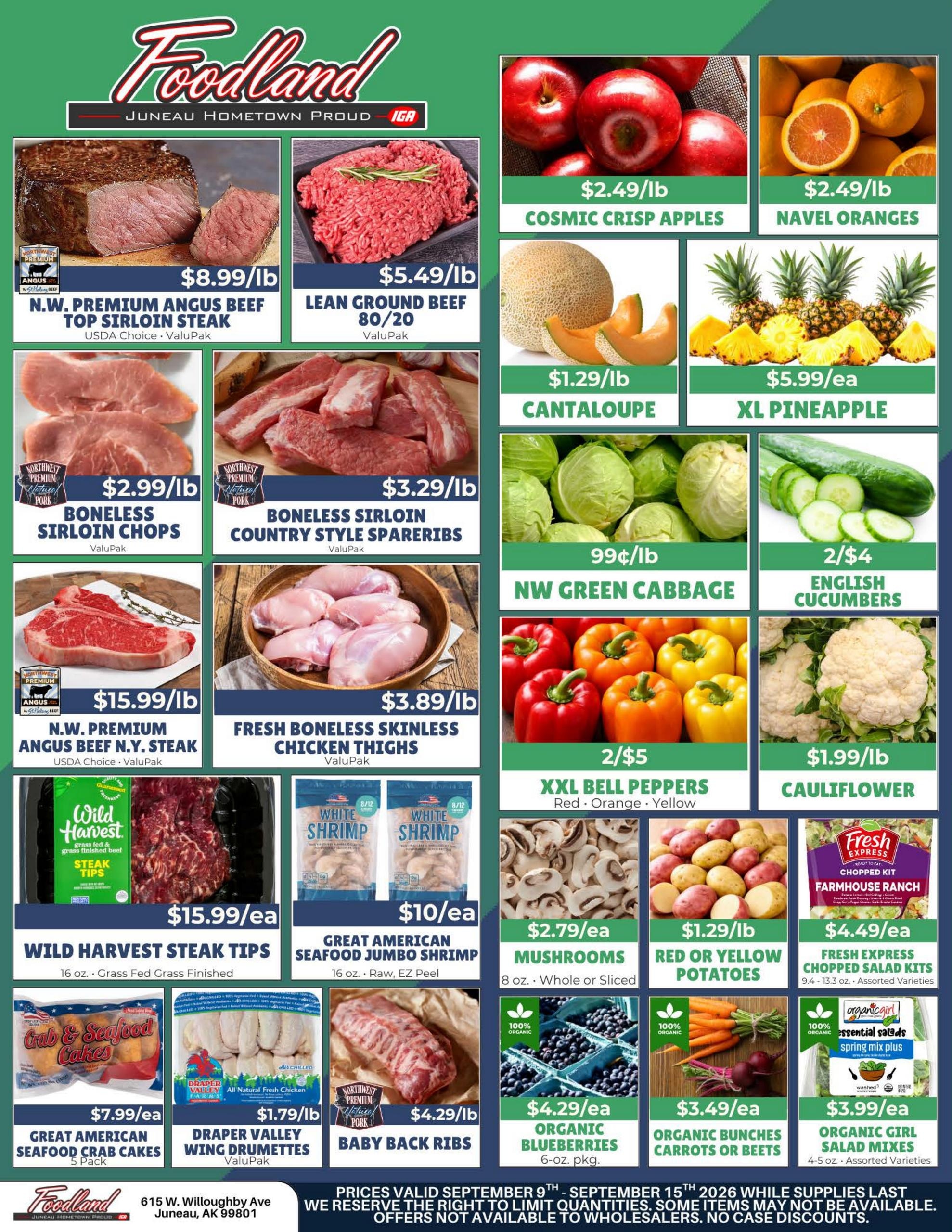 Juneau Foodland IGA weekly ad page 1