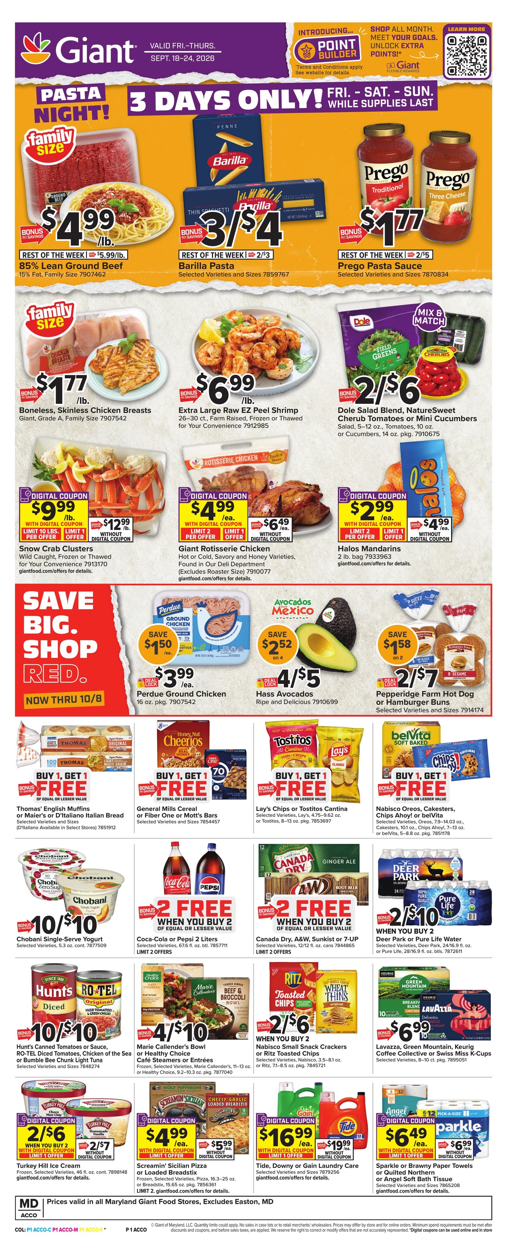 Giant Food weekly ad page 1