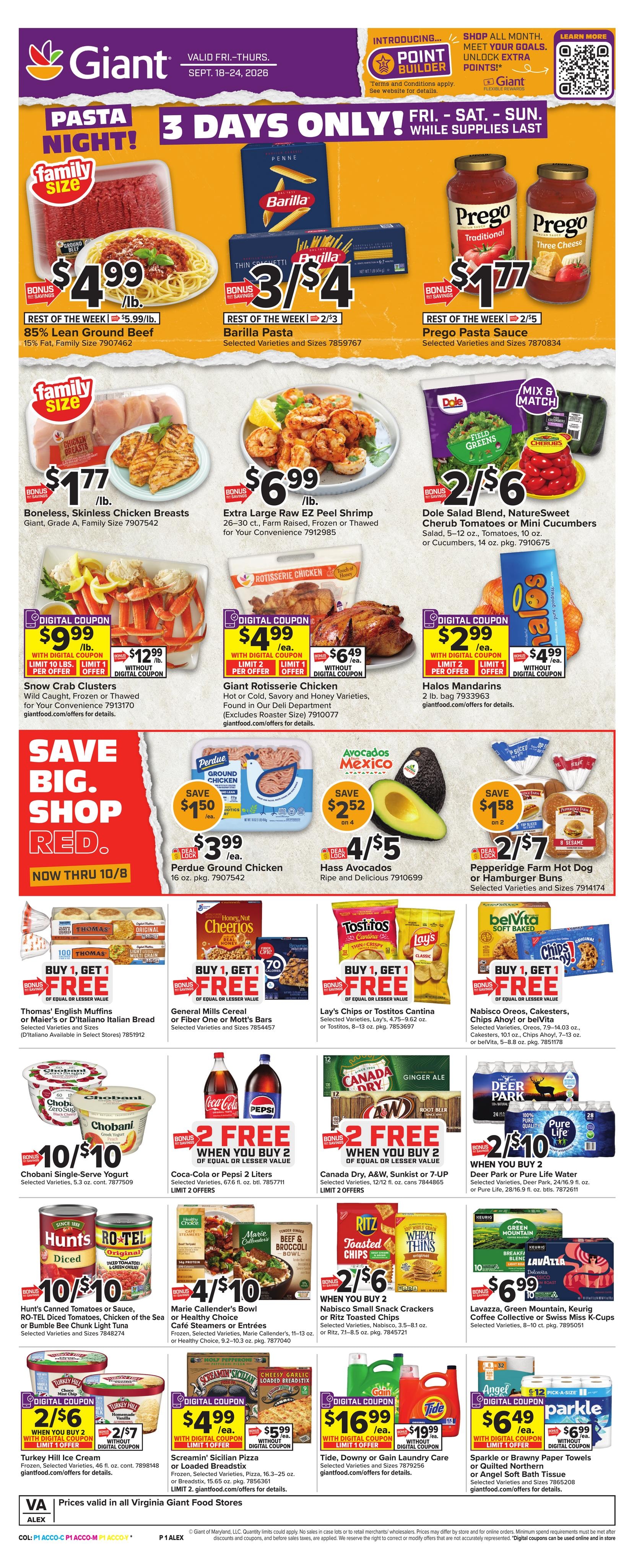 Giant Food weekly ad page 1