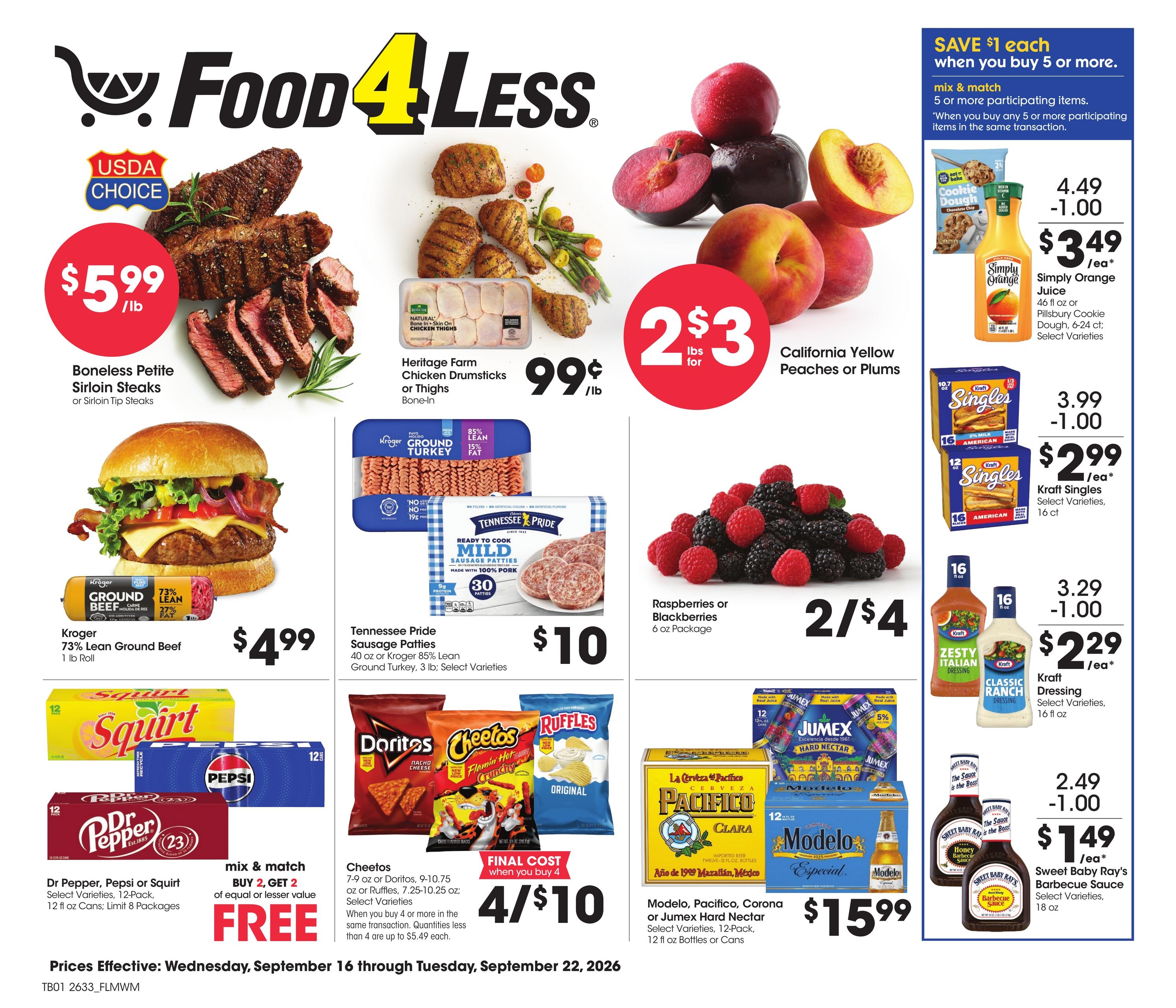 Food 4 Less weekly ad page 1