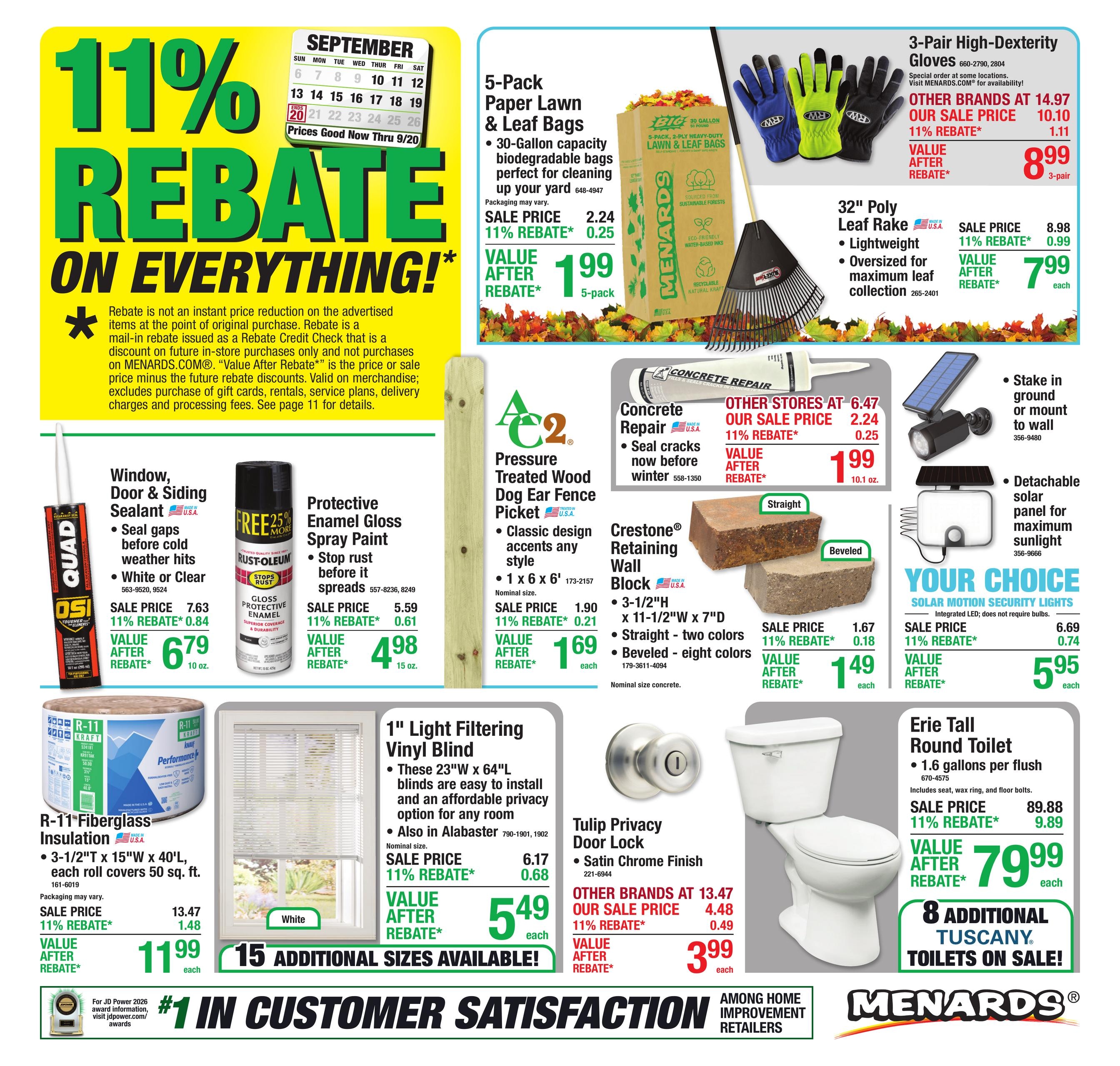 Menards weekly ad page 1