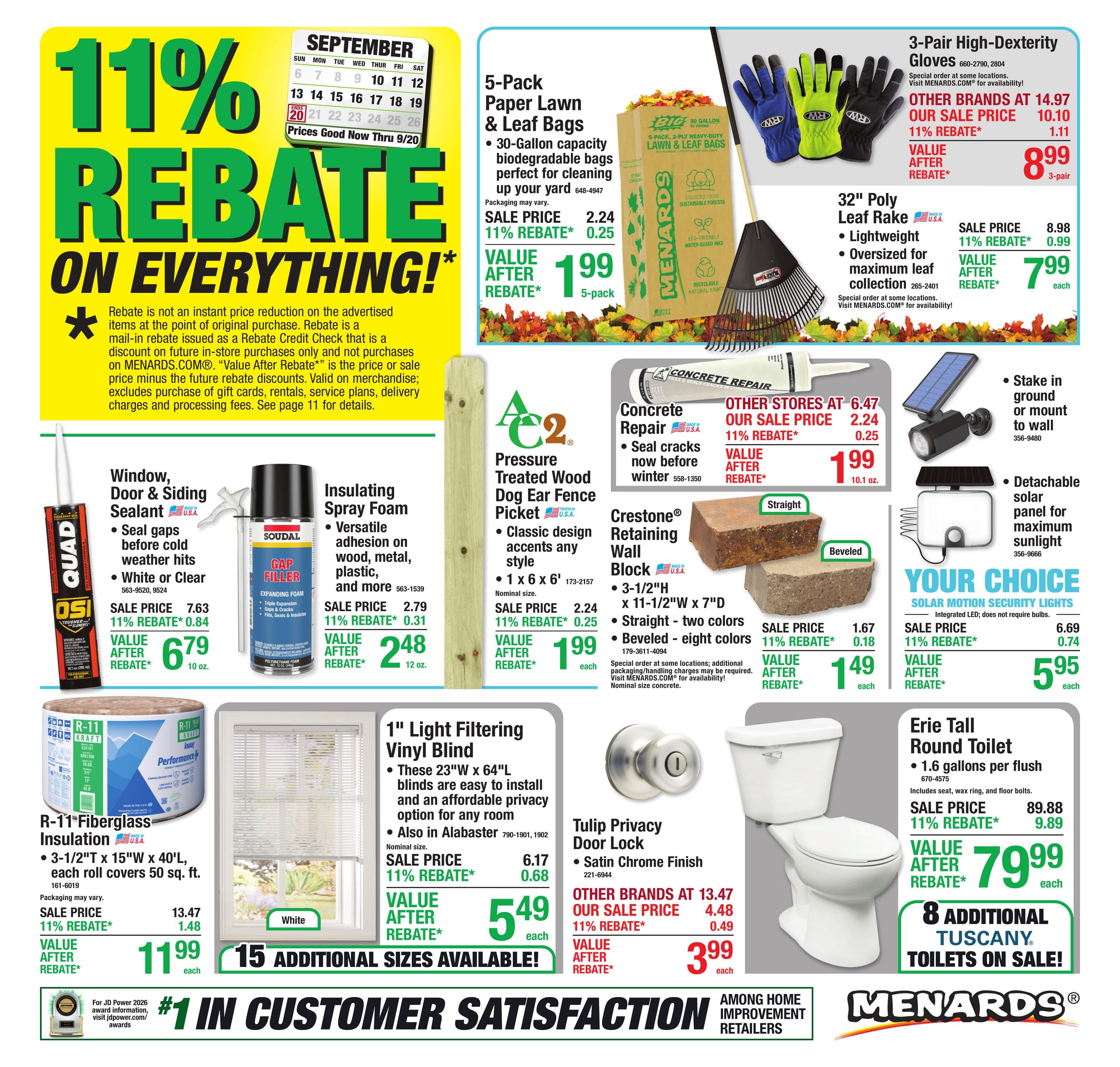 Menards weekly ad page 1