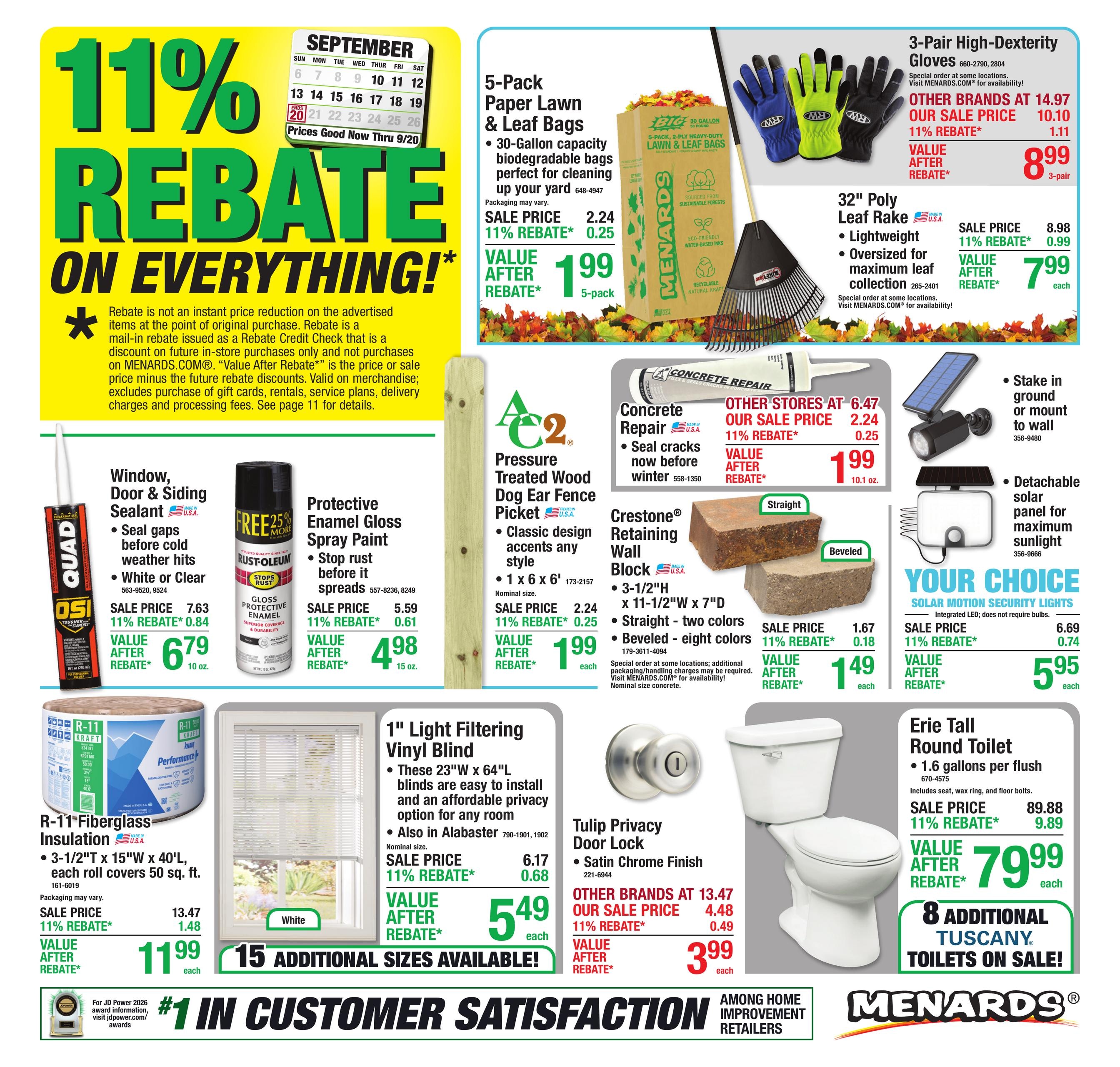 Menards weekly ad page 1