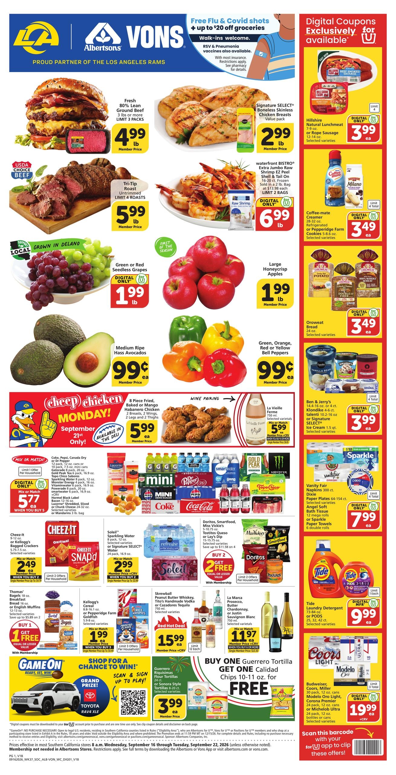 Vons weekly ad page 1