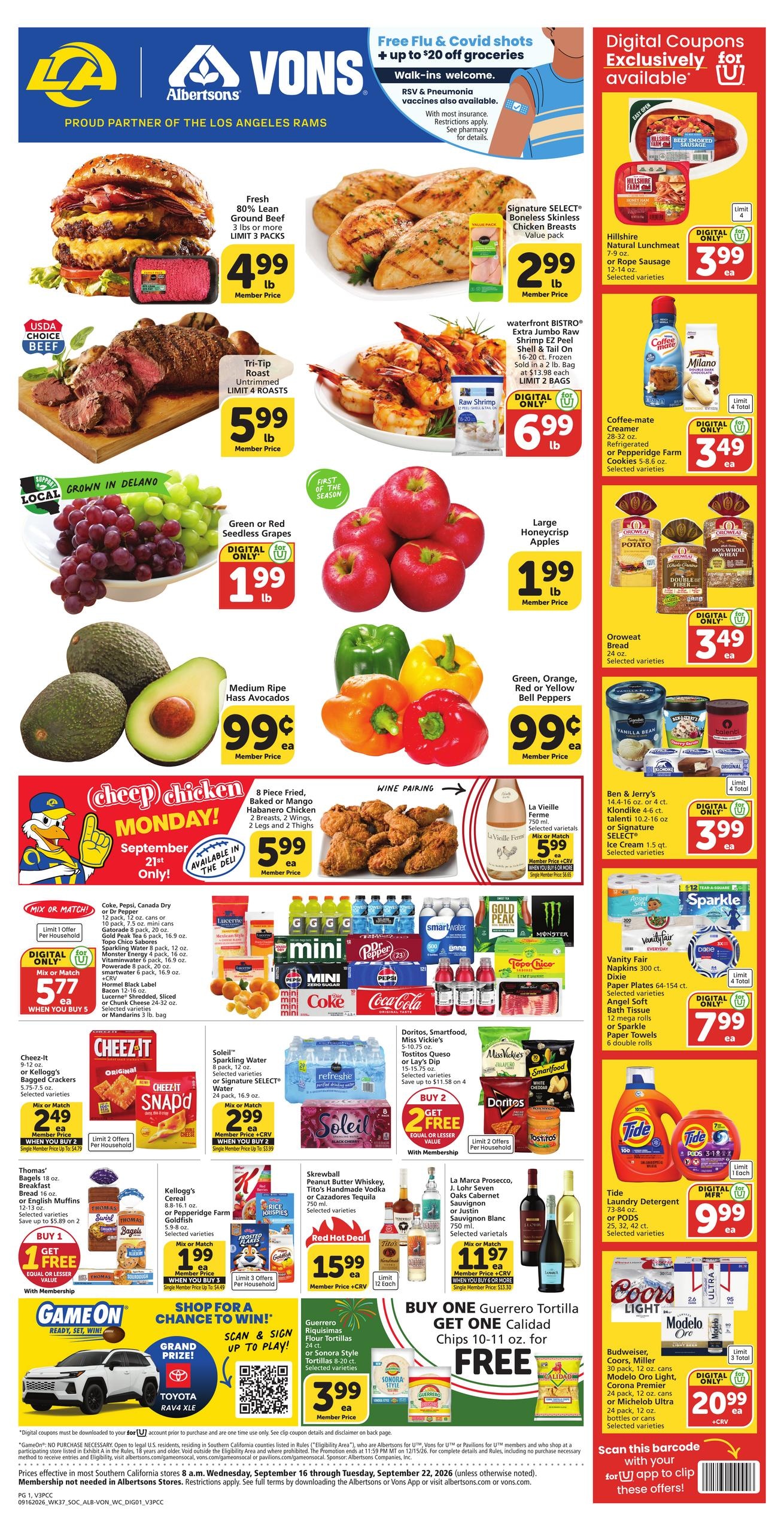 Vons weekly ad page 1
