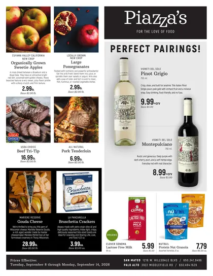 Piazza's Fine Foods Indexed Weekly
