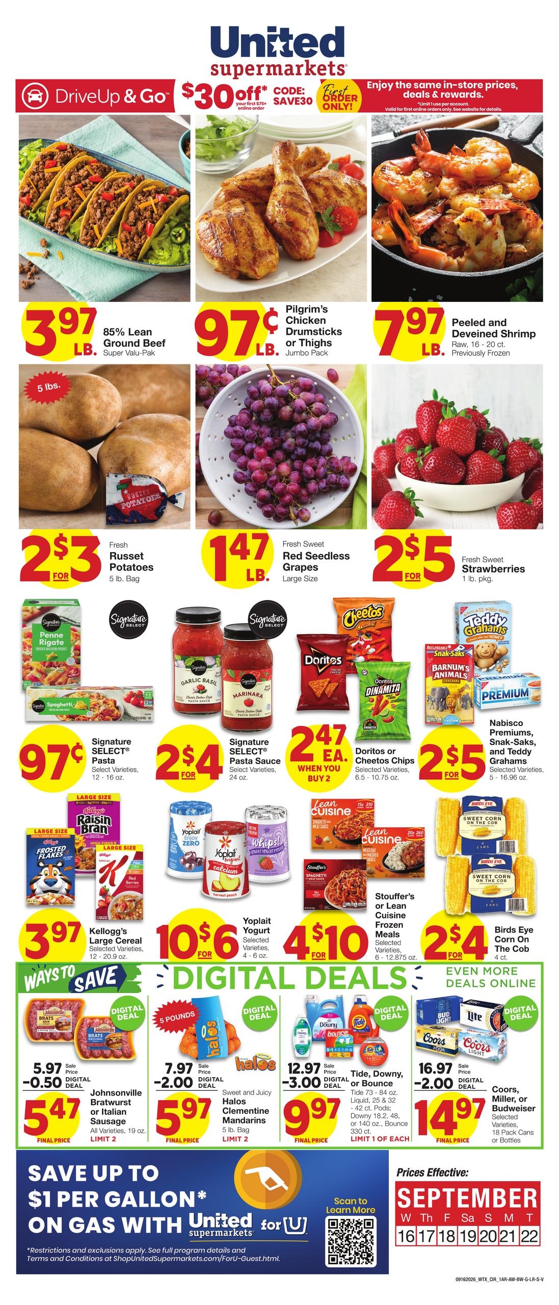 United Supermarkets weekly ad page 1