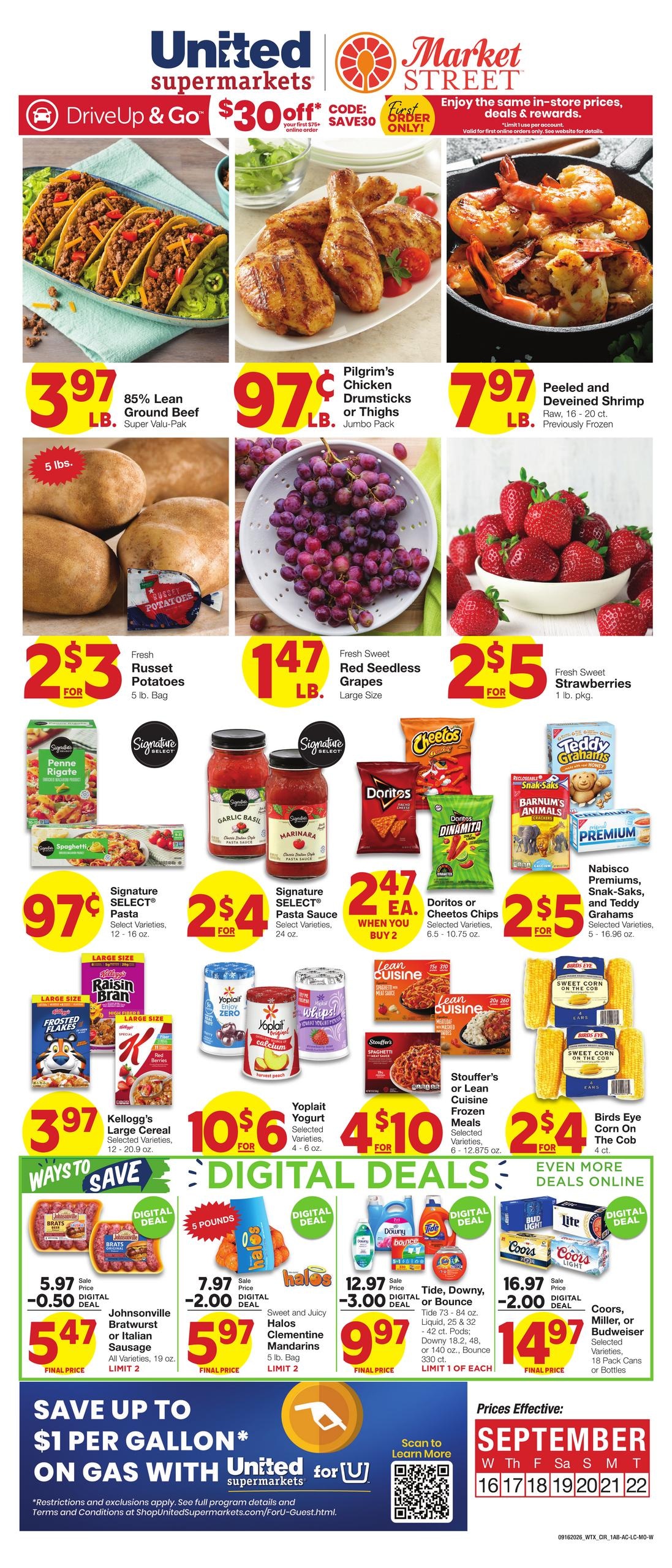 United Supermarkets weekly ad page 1