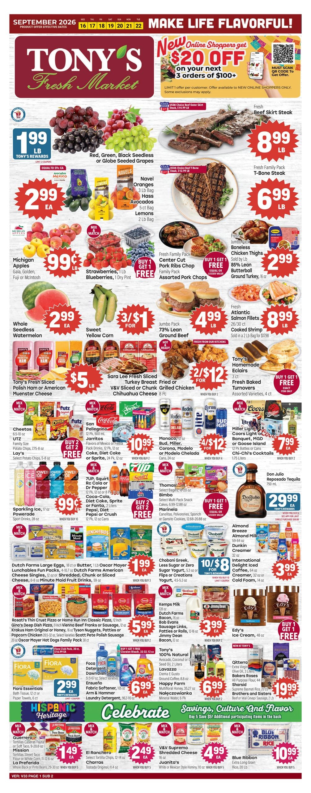 Tony's Fresh Market weekly ad page 1