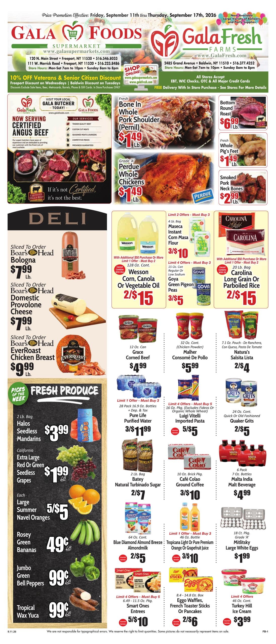 Gala Supermarkets weekly ad page 1