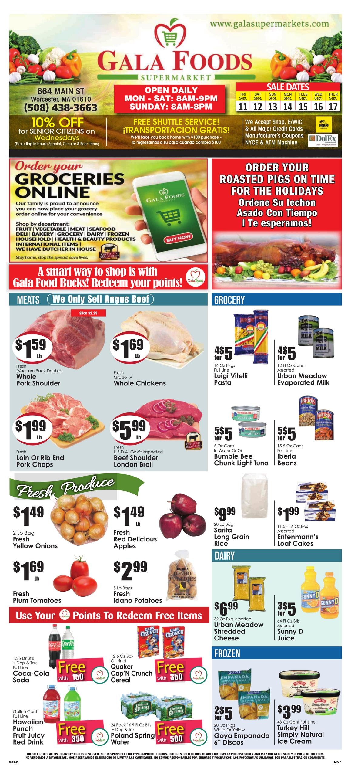 Gala Supermarkets weekly ad page 1