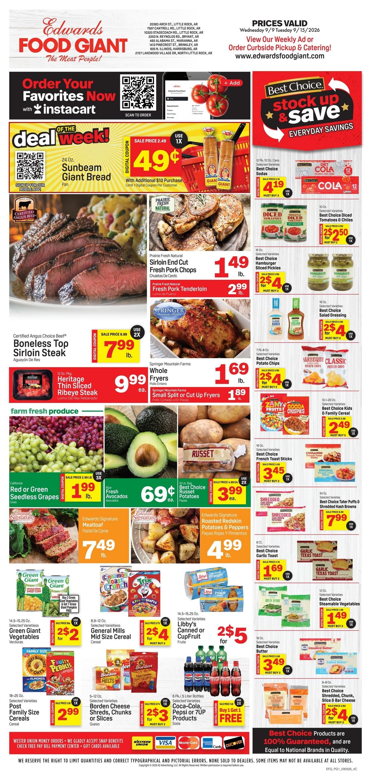 Edwards Food Giant weekly ad page 1