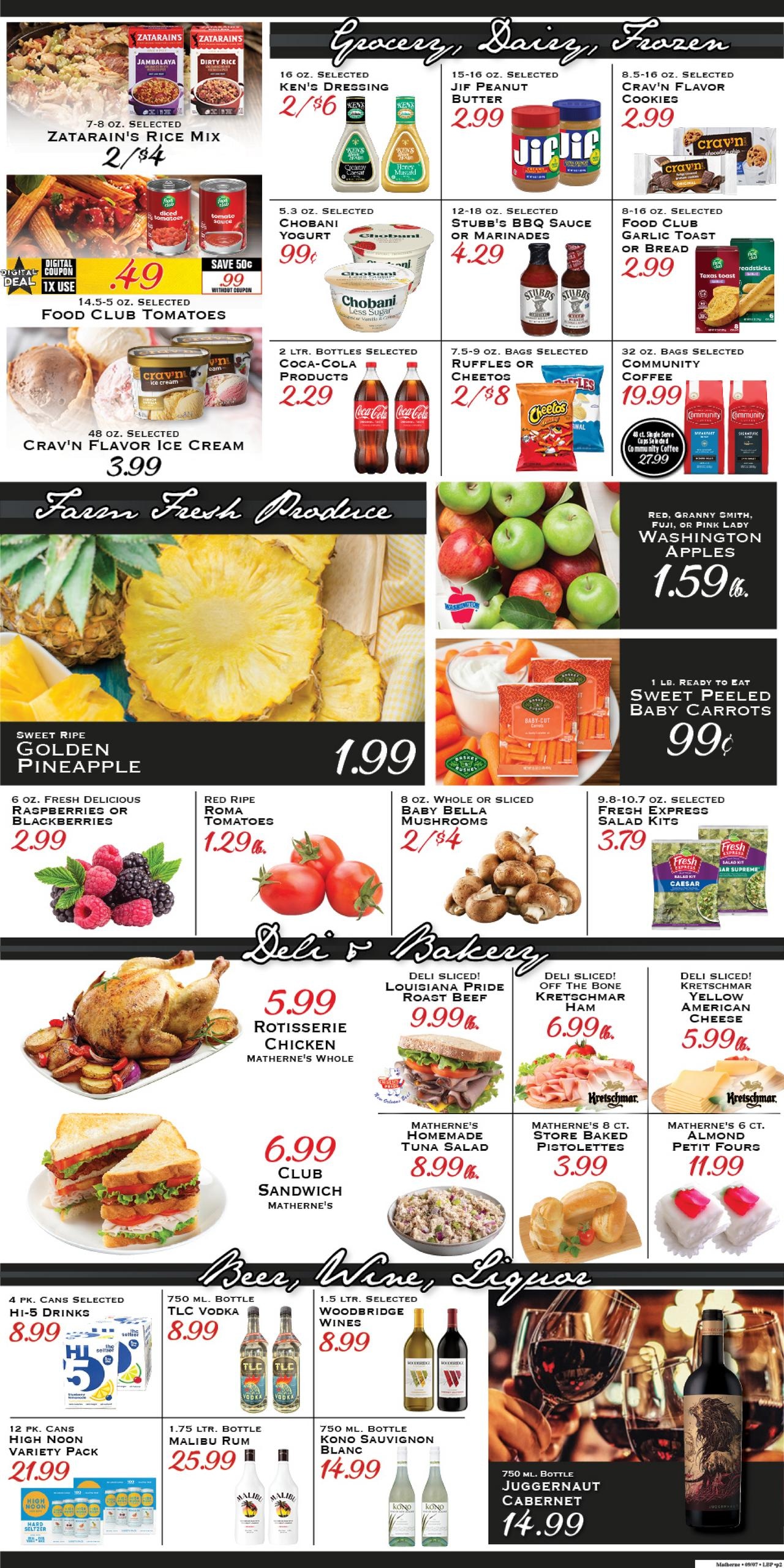 Matherne's Supermarket weekly ad page 2