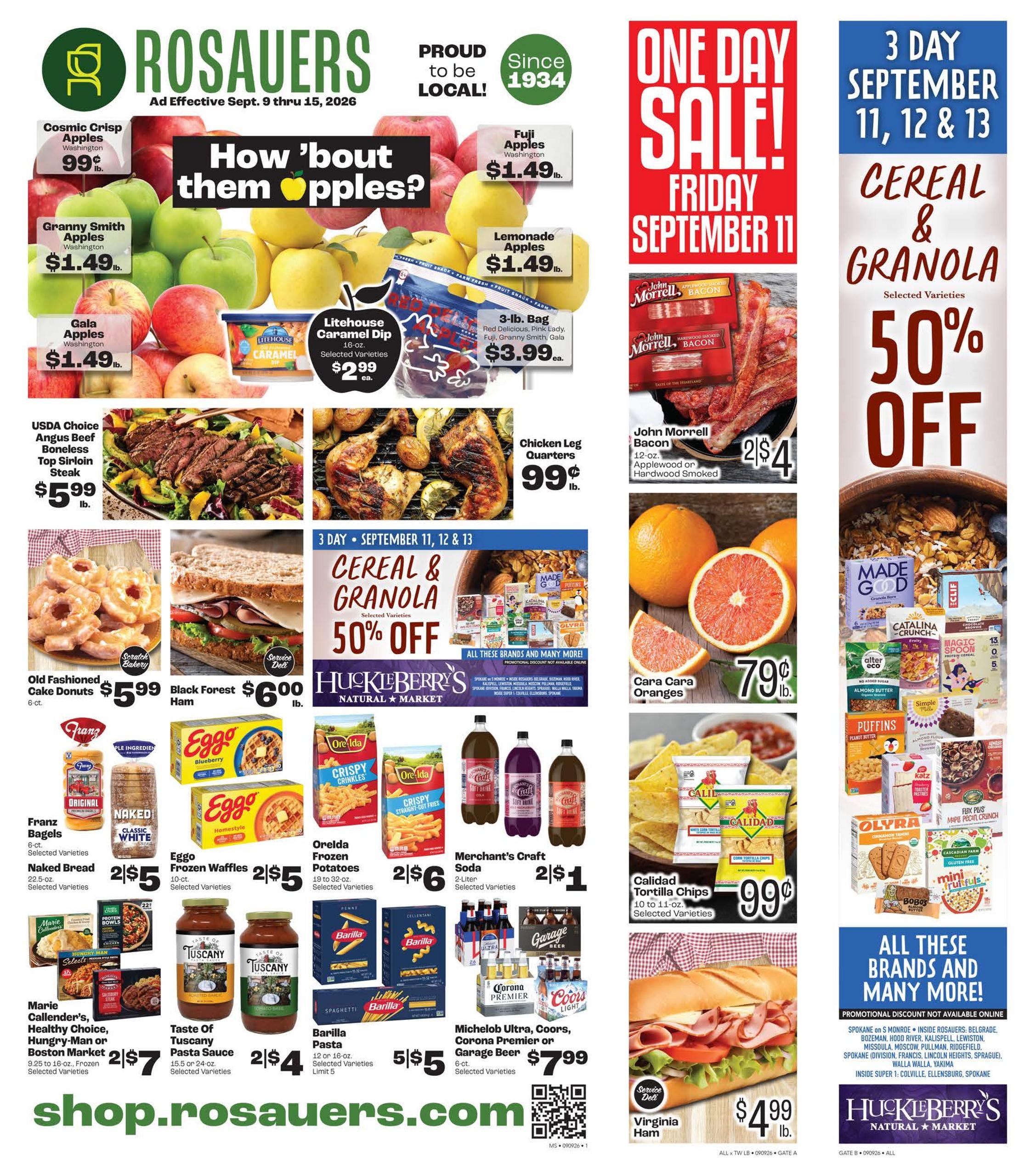 Rosauers weekly ad page 1