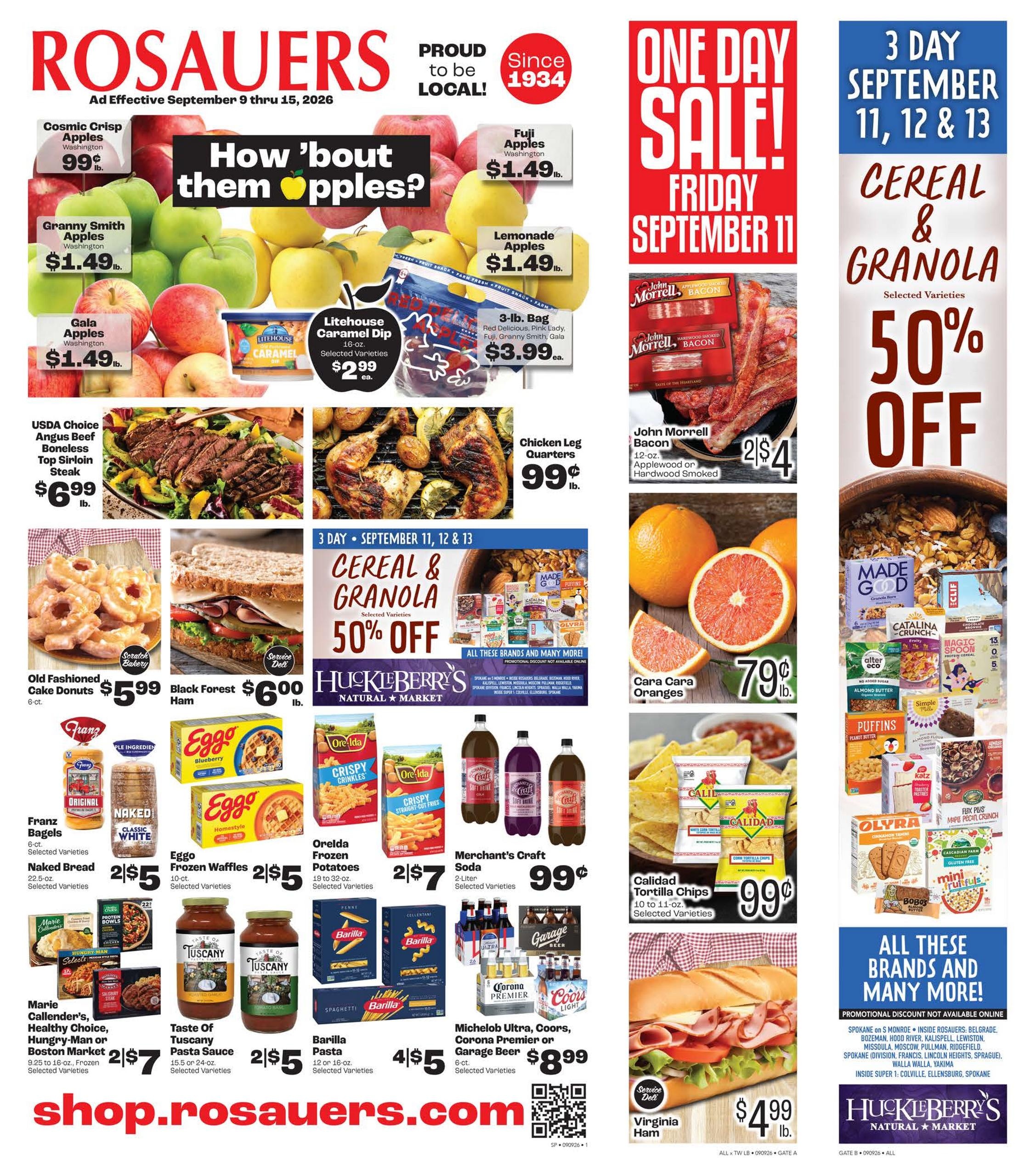 Rosauers weekly ad page 1