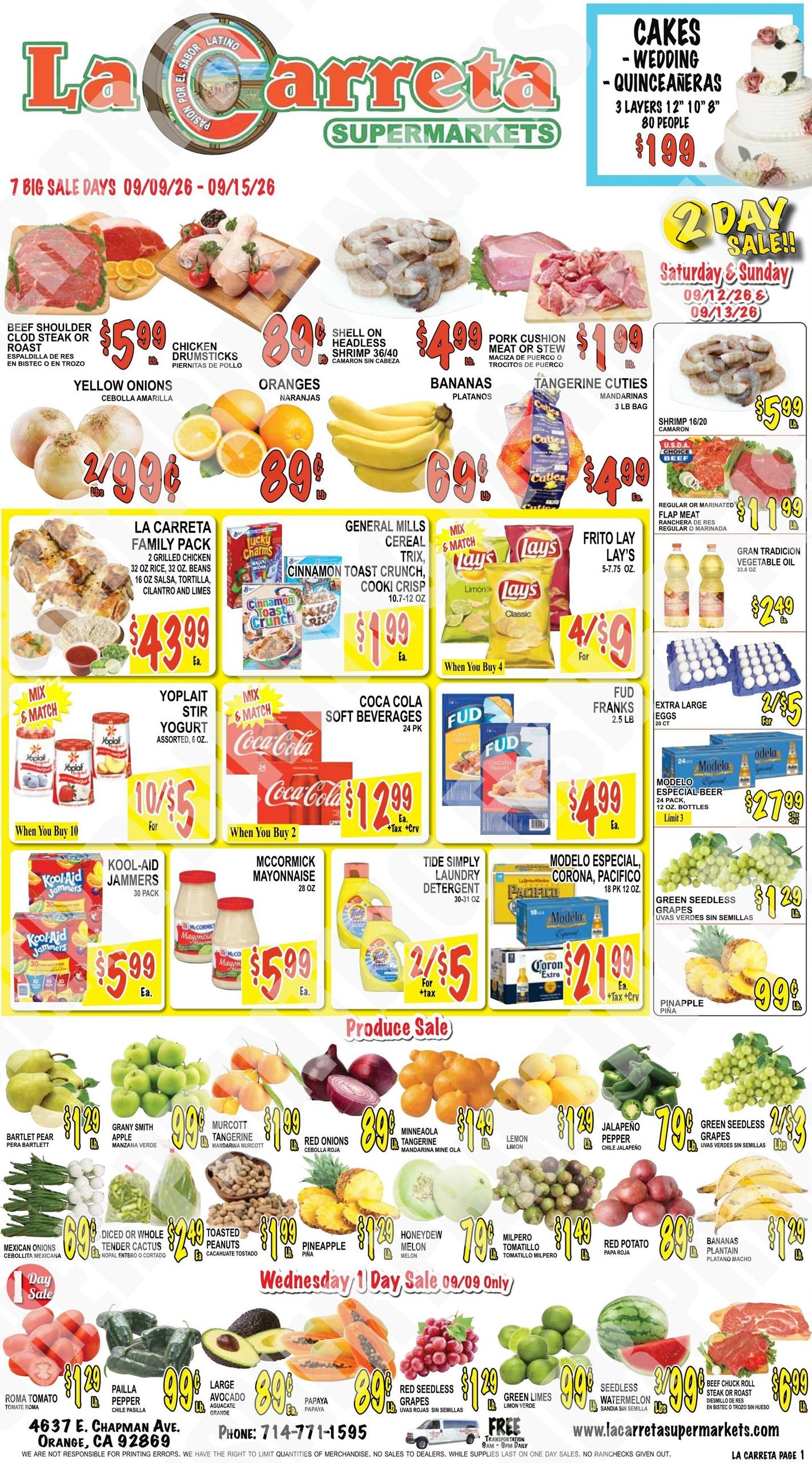 La Carreta Supermarkets weekly ad page 1