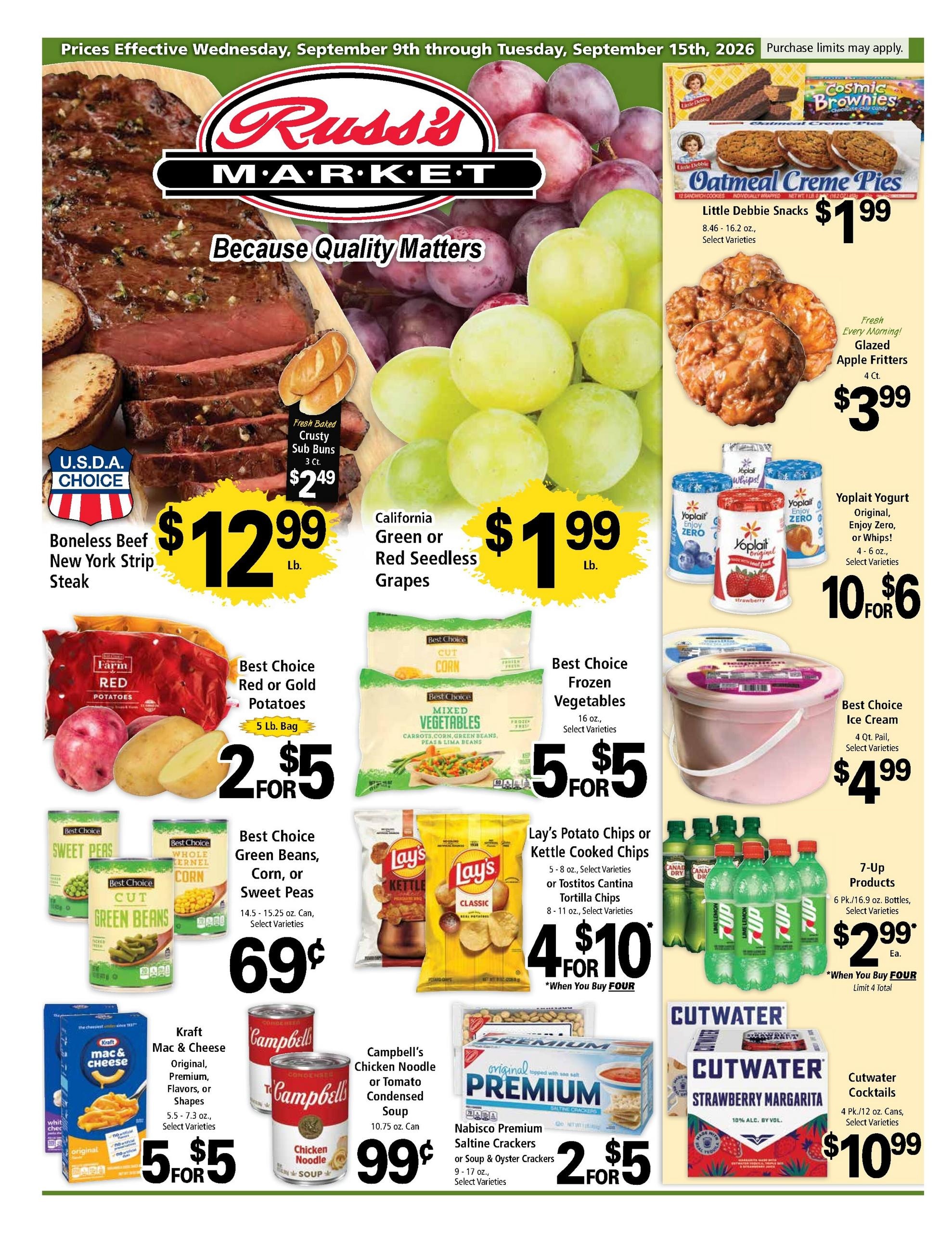Russ's Market weekly ad page 1