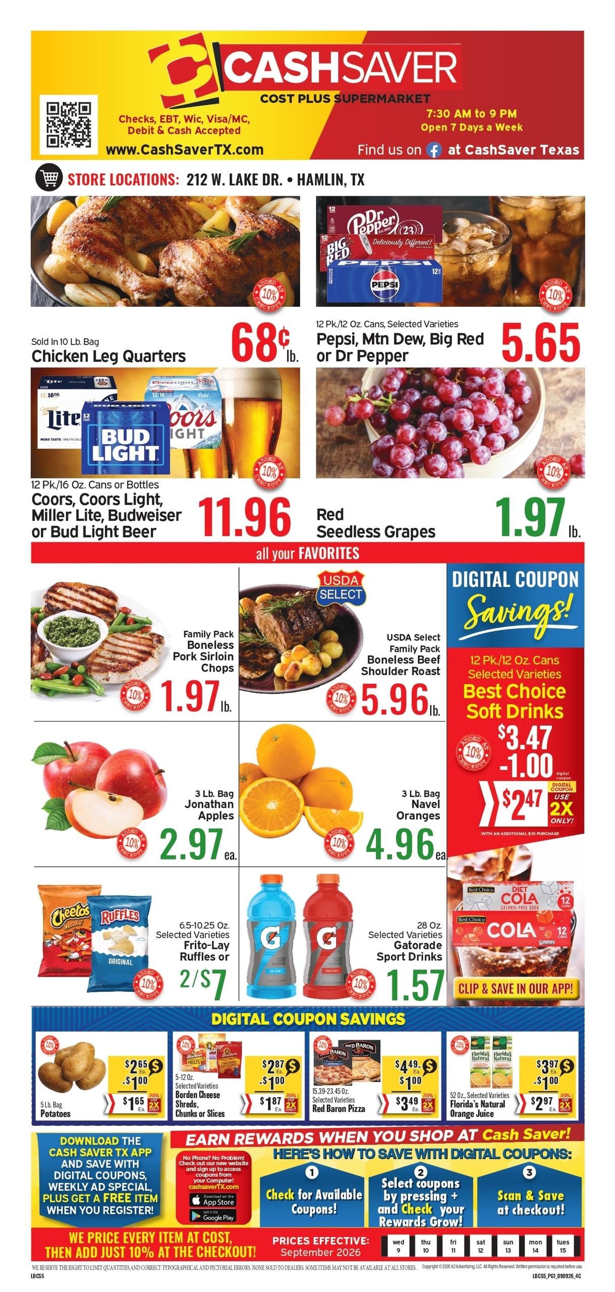 Cash Saver Texas weekly ad page 1
