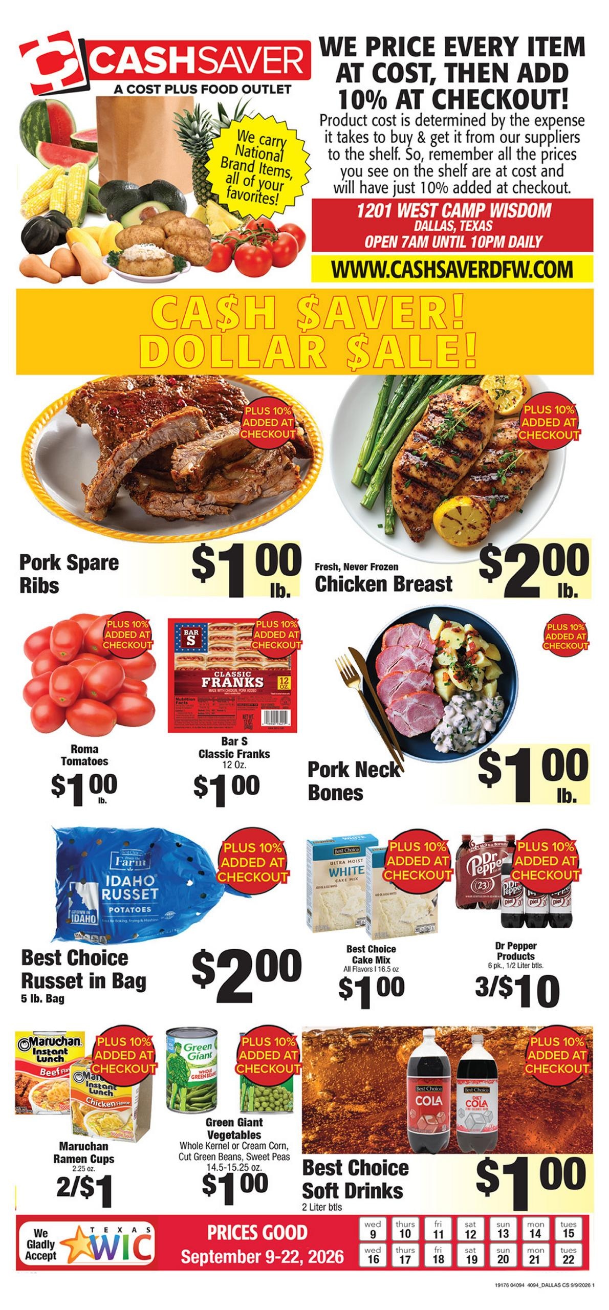 Cash Saver DFW weekly ad page 1